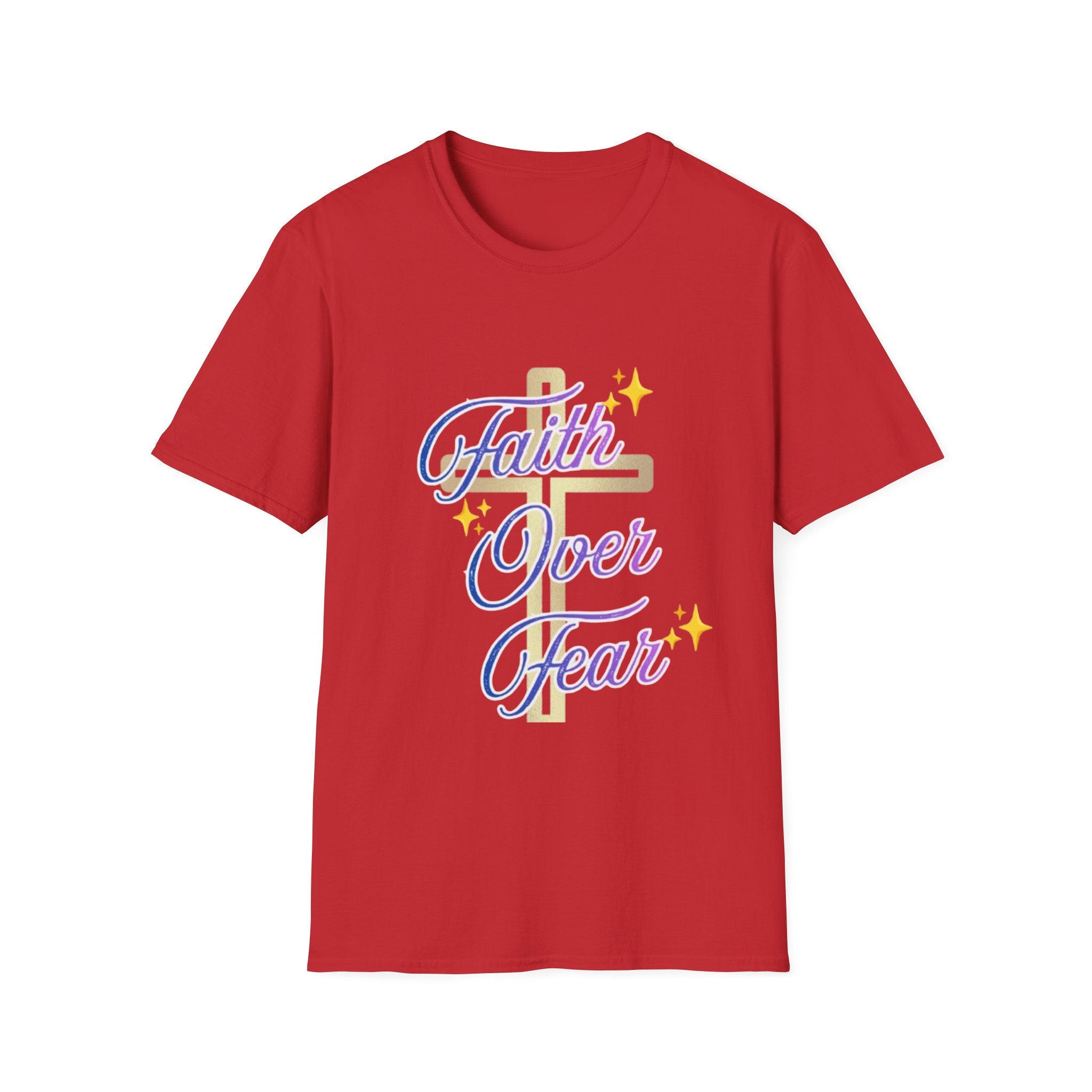 Faith Over Fear T-Shirt — Inspirational Christian Cross Tee