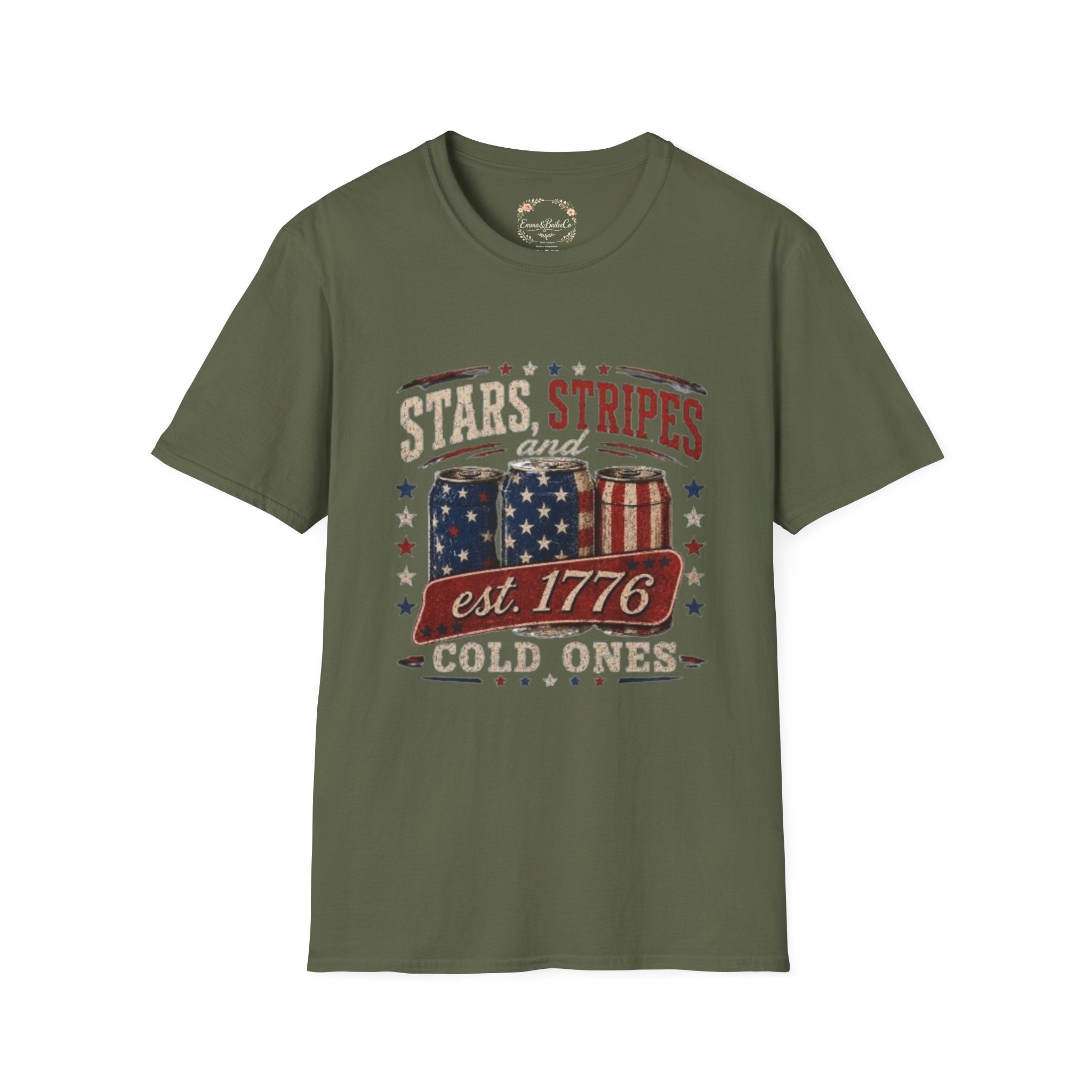Stars, Stripes & Cold Ones T-Shirt — Vintage American Beer 1776 Tee