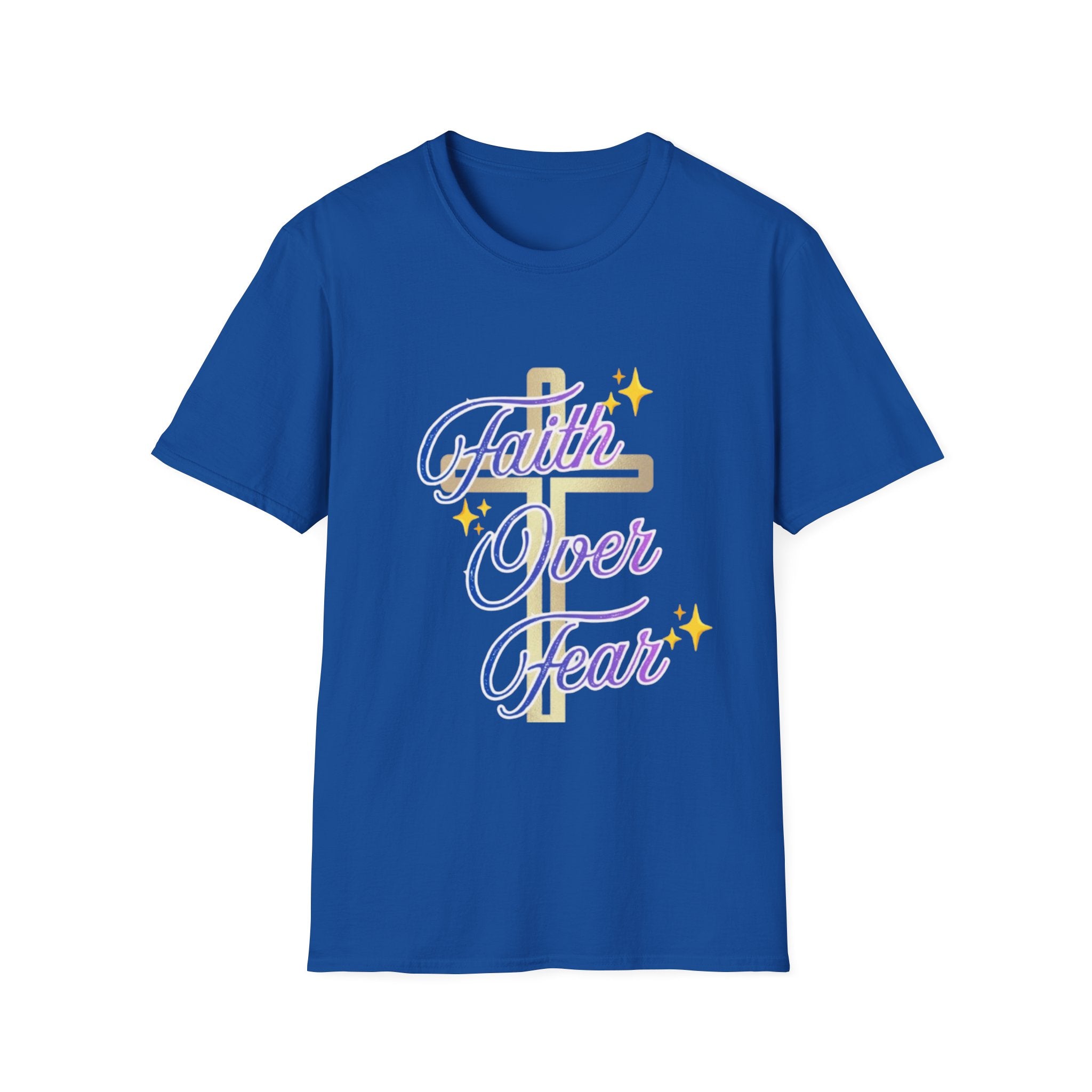 Faith Over Fear T-Shirt — Inspirational Christian Cross Tee