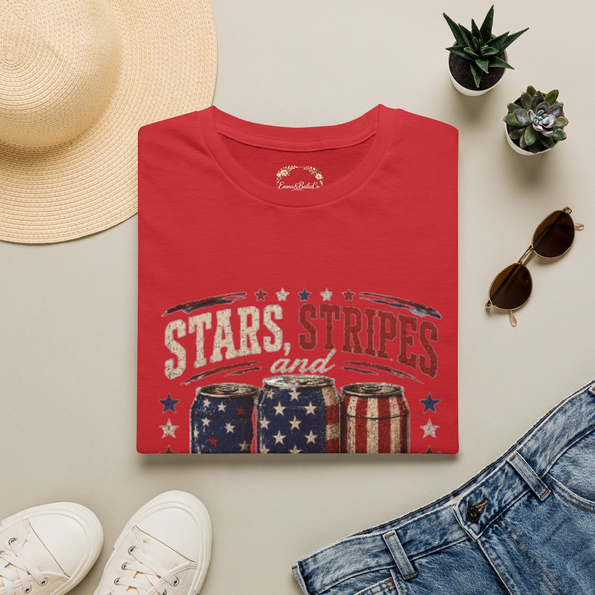 Stars, Stripes & Cold Ones T-Shirt — Vintage American Beer 1776 Tee