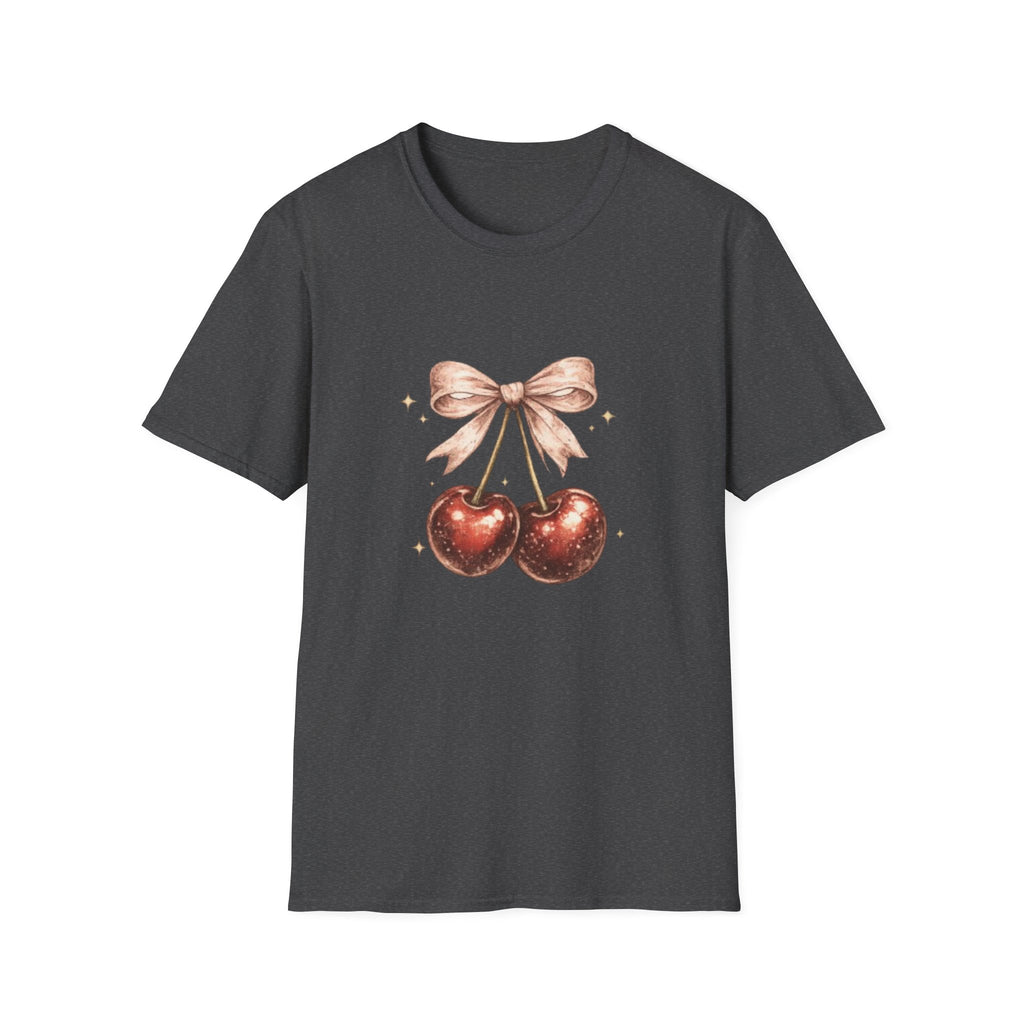 Cherry Bow T-Shirt — Cute Vintage Cherries Graphic