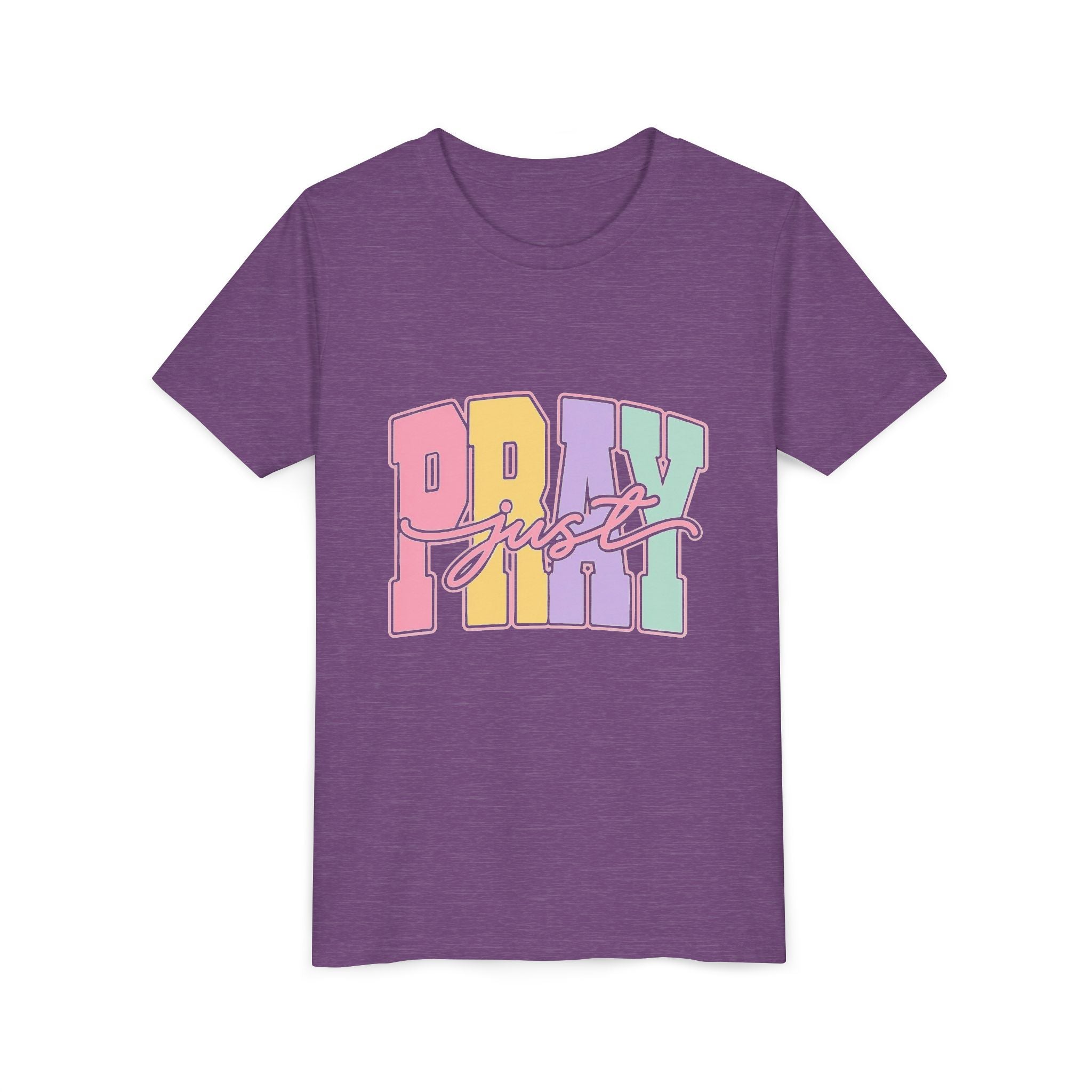 Youth Tee — "Just Pray" Pastel Graphic
