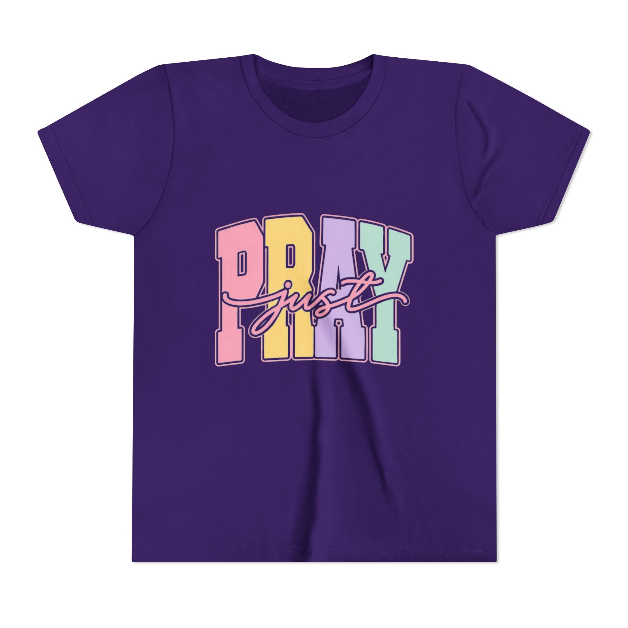 Youth Tee — "Just Pray" Pastel Graphic