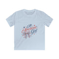 All American Girl Kids Tee – Patriotic 4th of July Shirt with Red White Blue Bow