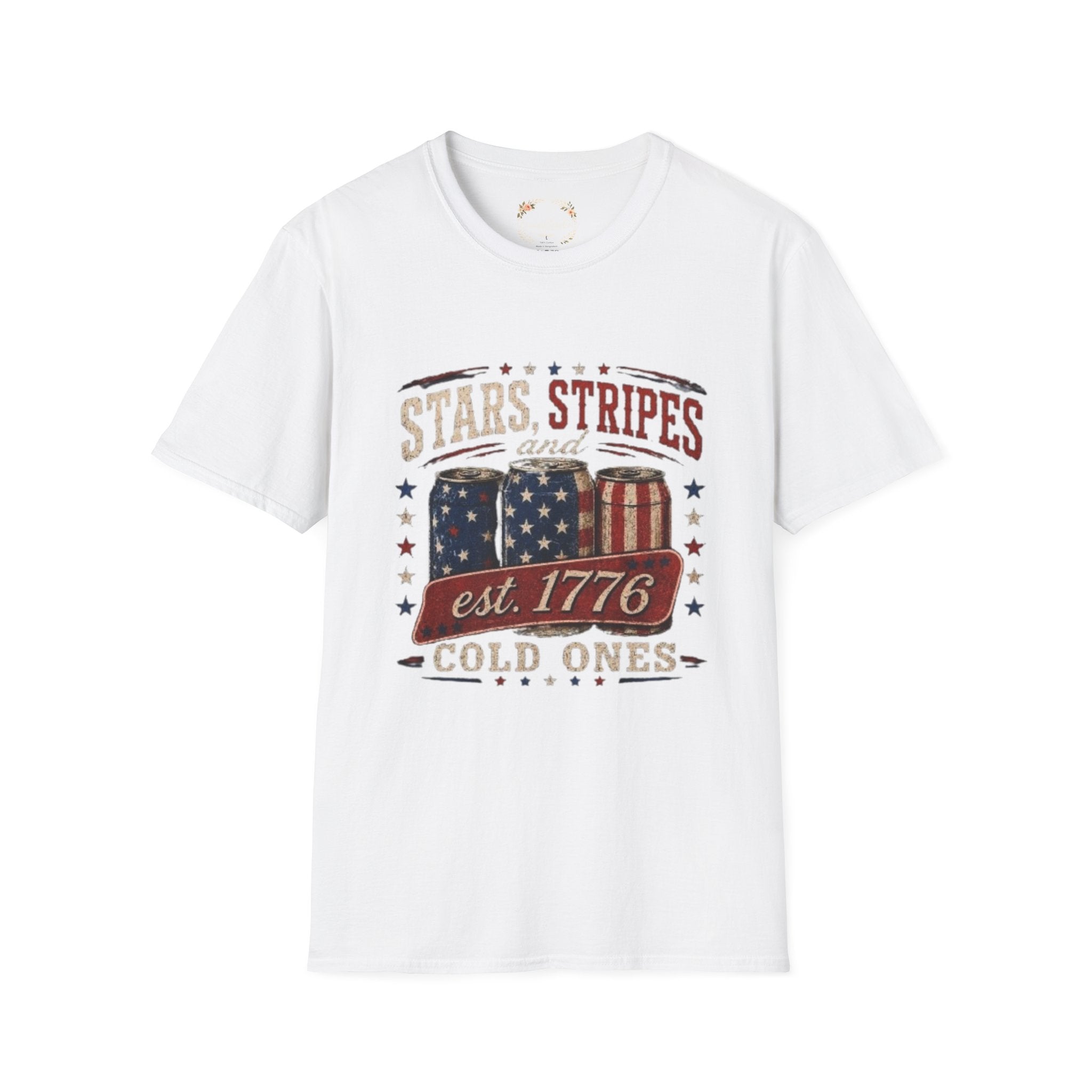 Stars, Stripes & Cold Ones T-Shirt — Vintage American Beer 1776 Tee