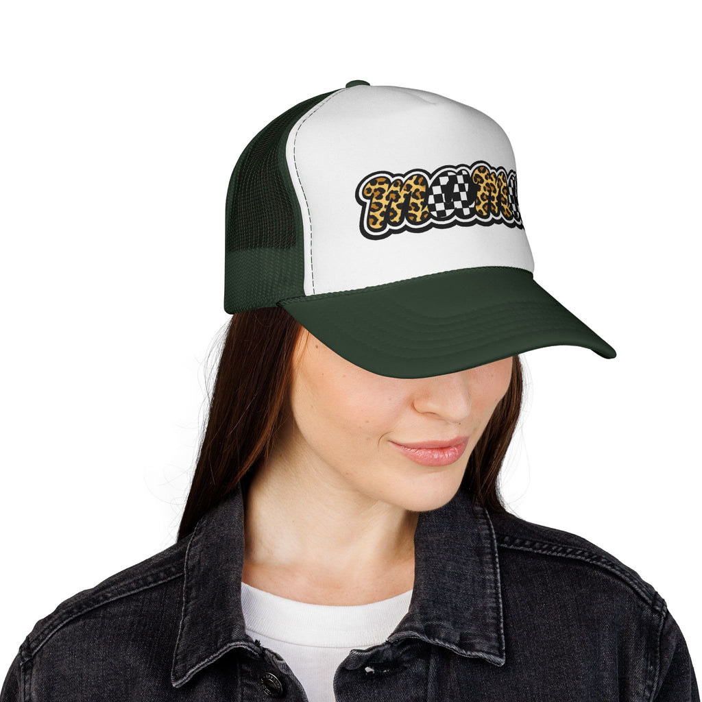 Trucker Cap — 'MAMMA' Leopard & Checker Patch Hat