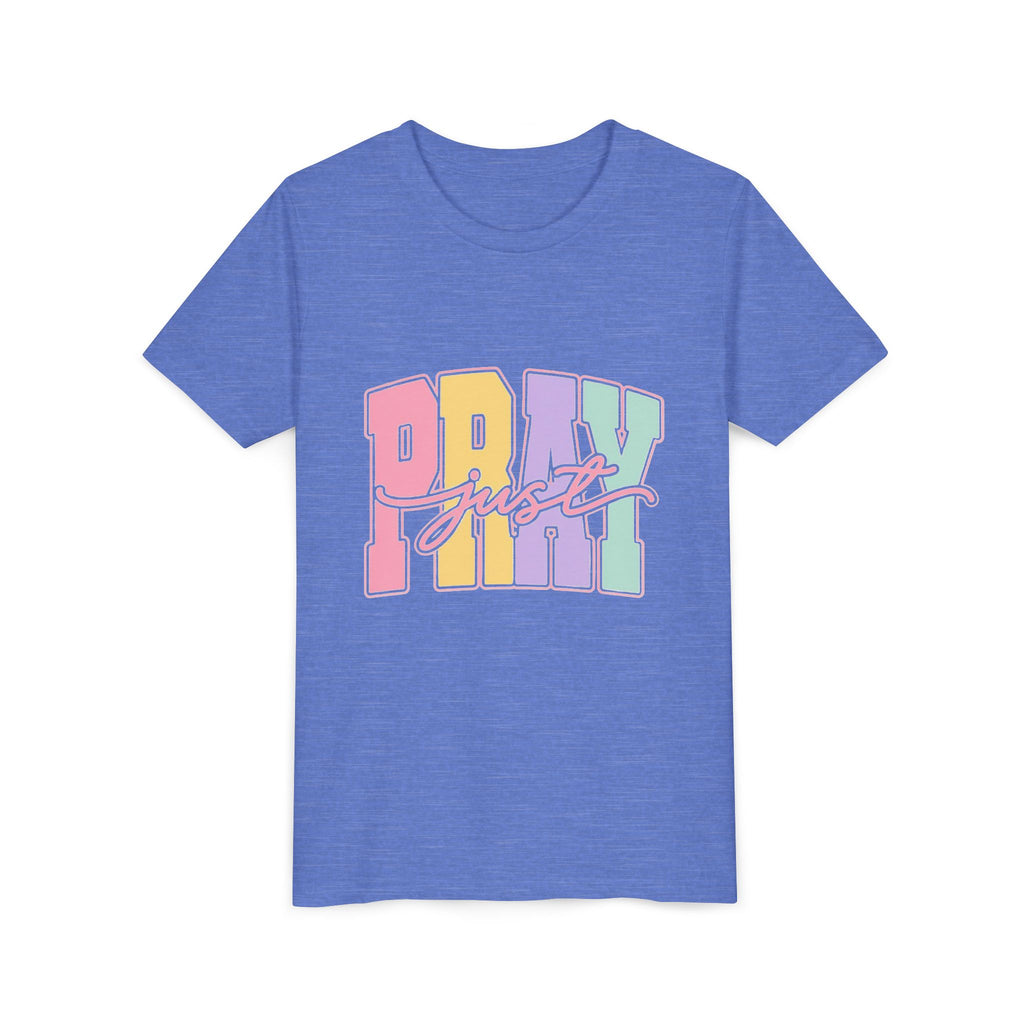 Youth Tee — "Just Pray" Pastel Graphic