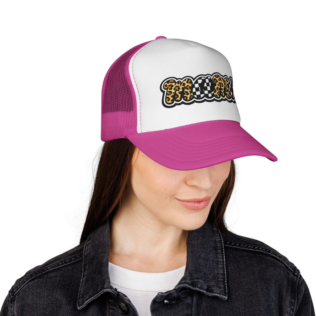 Trucker Cap — 'MAMMA' Leopard & Checker Patch Hat