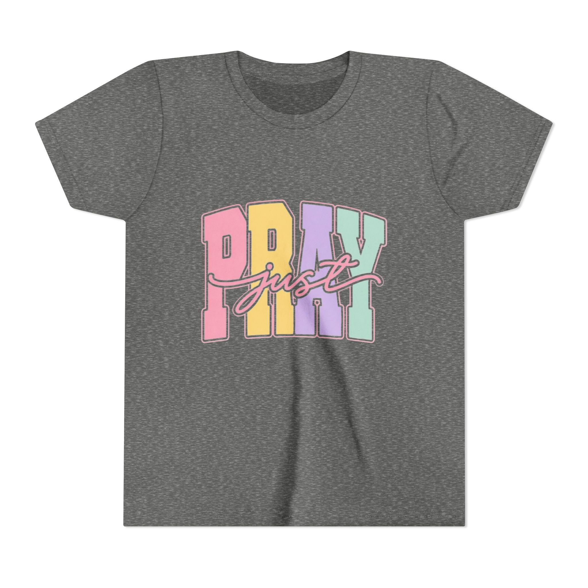 Youth Tee — "Just Pray" Pastel Graphic