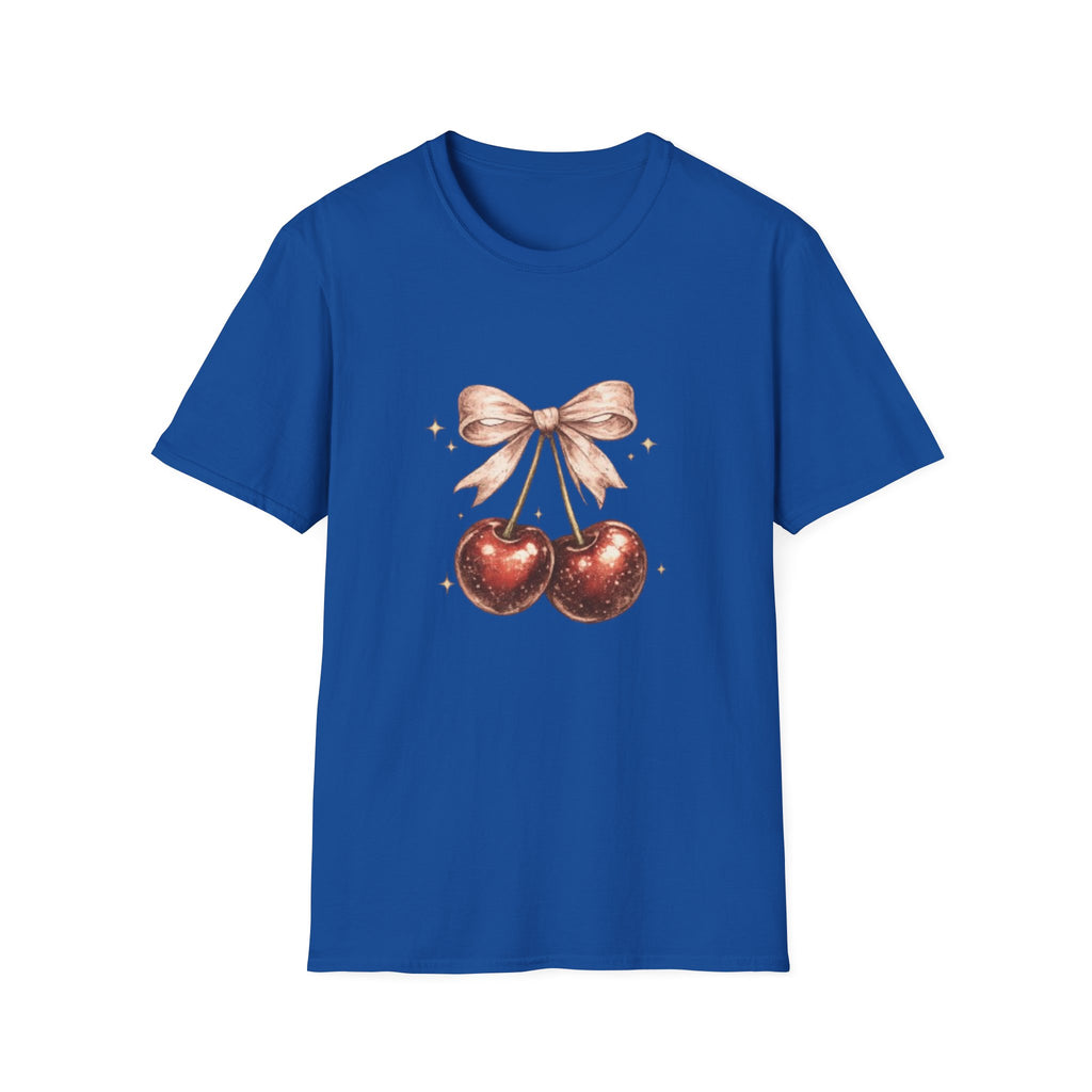 Cherry Bow T-Shirt — Cute Vintage Cherries Graphic