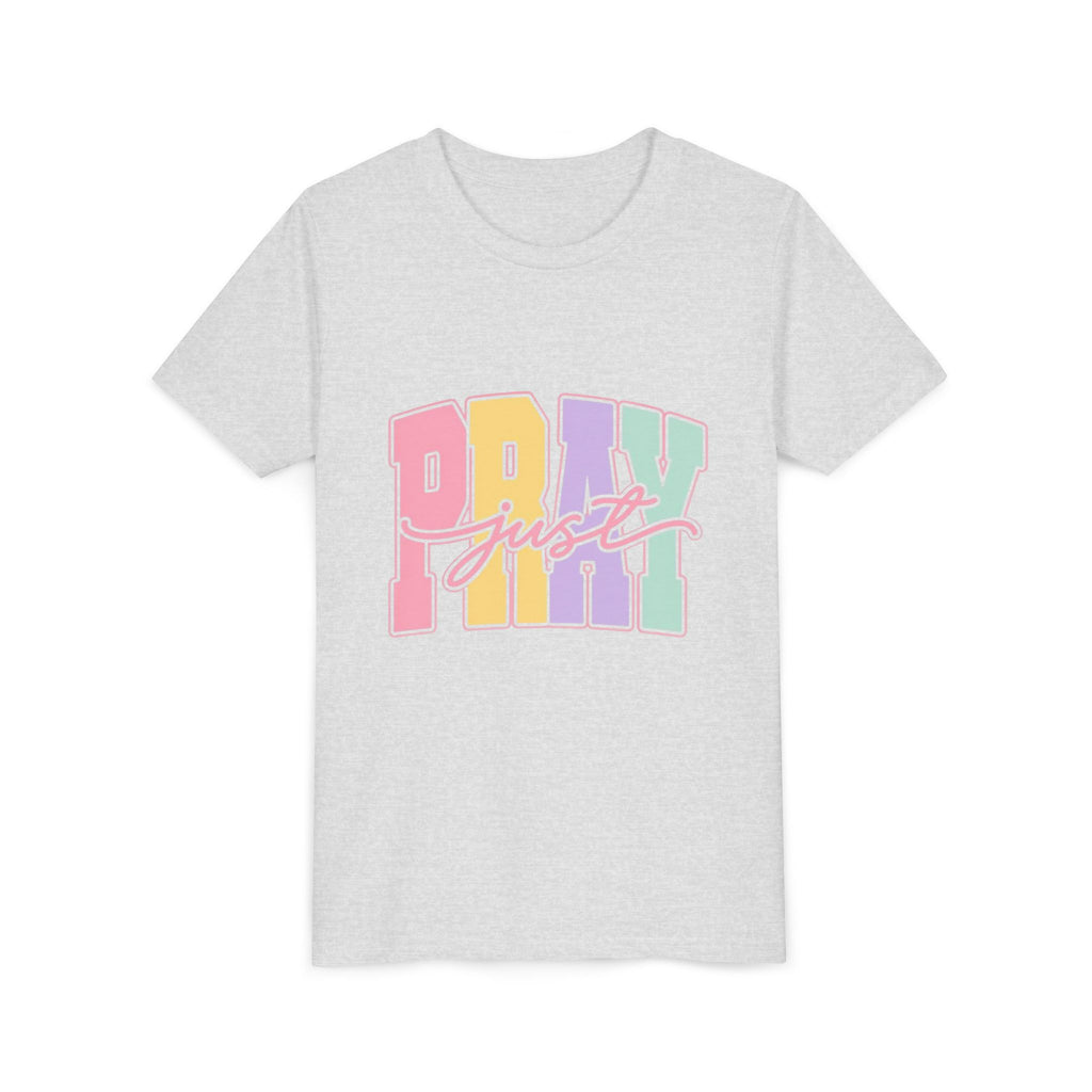 Youth Tee — "Just Pray" Pastel Graphic