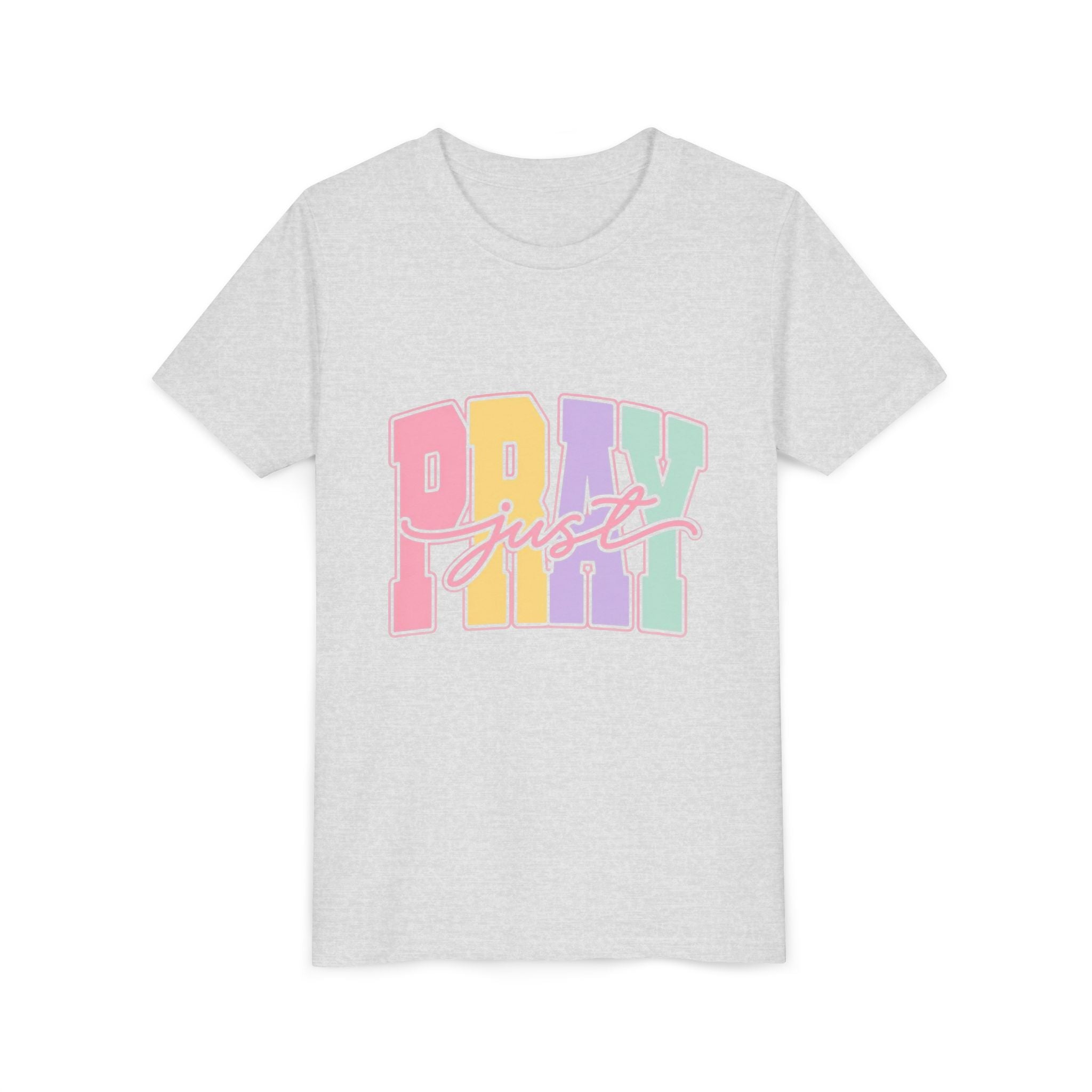 Youth Tee — "Just Pray" Pastel Graphic