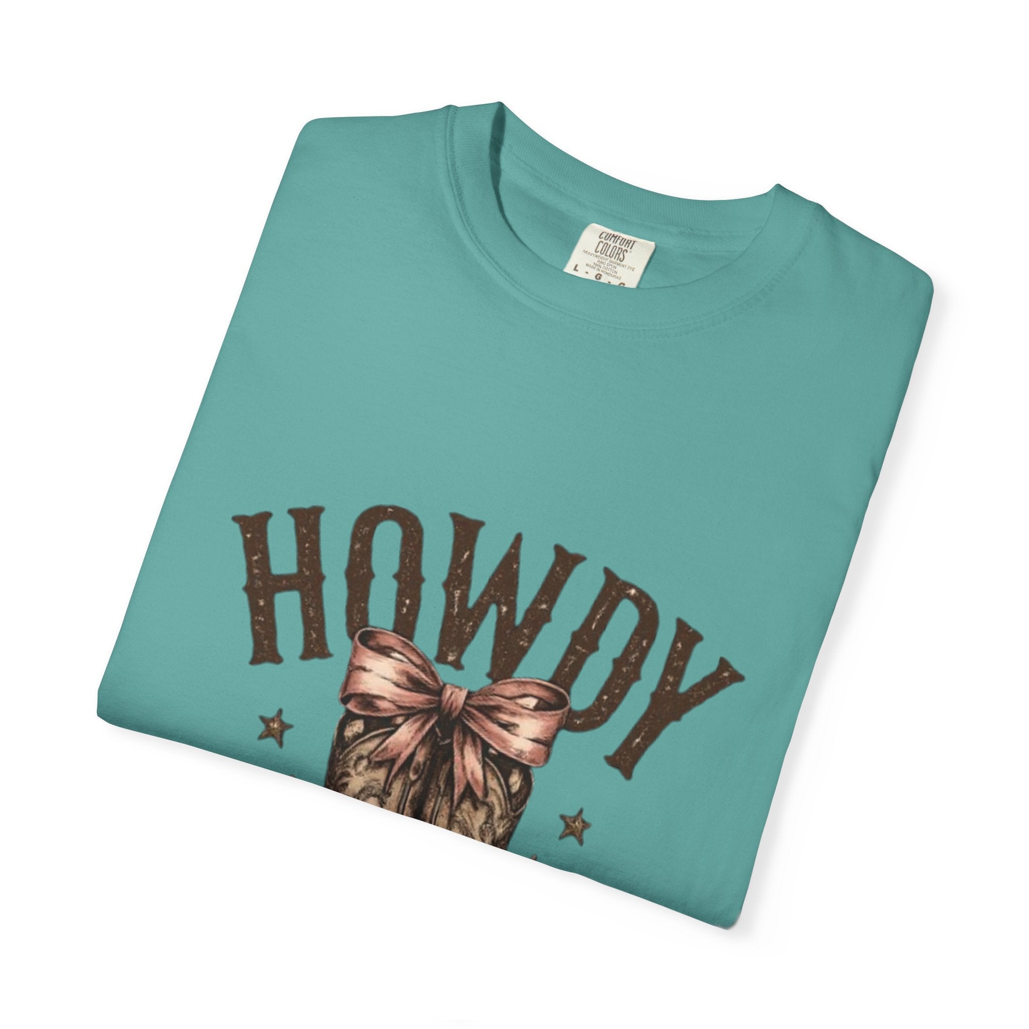 Howdy Cowboy Boots T-Shirt — Western Graphic Tee with Bow
