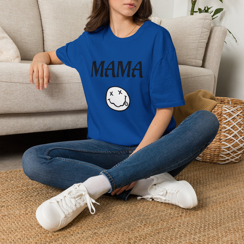 Mama Smiley Tee — Casual Graphic Mom T‑Shirt