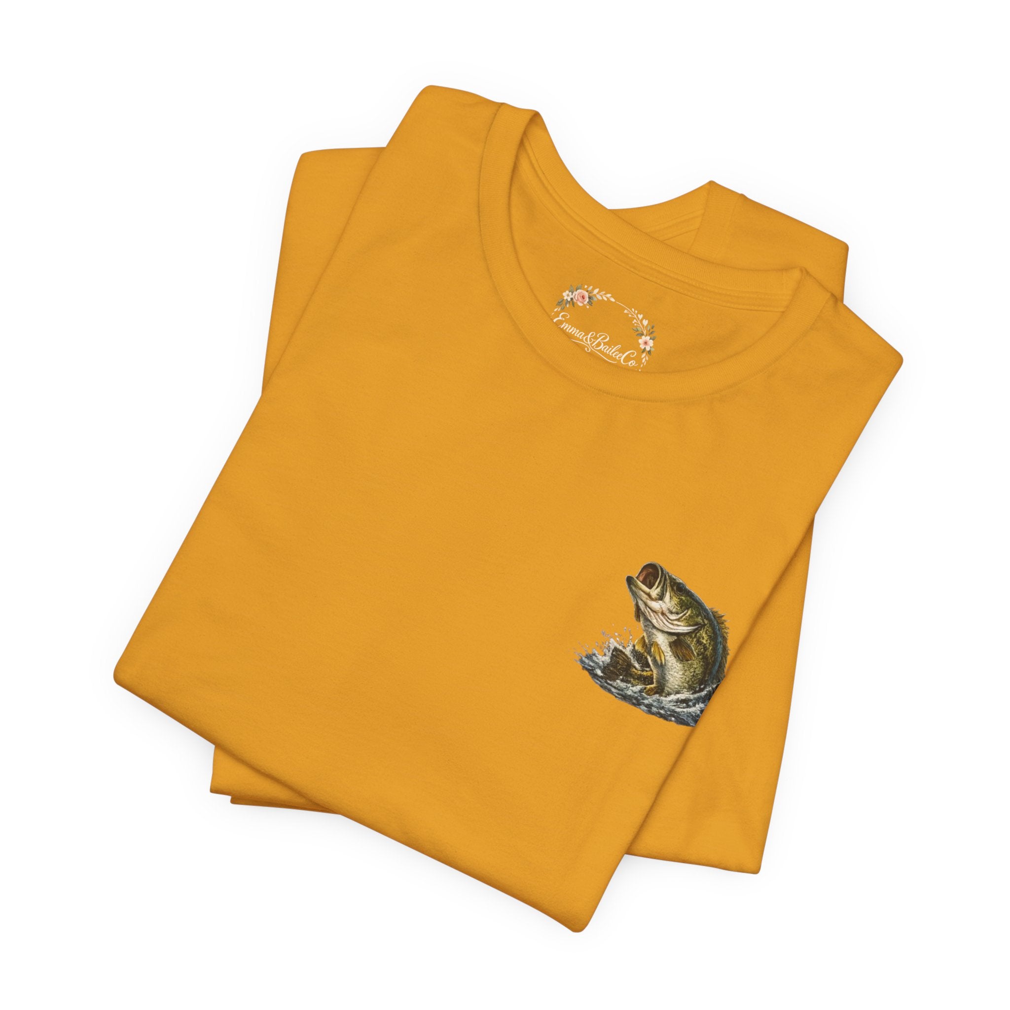 Fishing T-Shirt — "Wishin I Was Fishin" Vintage Bass Graphic
