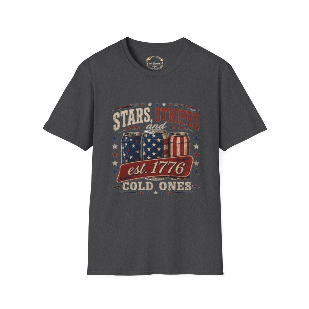 Stars, Stripes & Cold Ones T-Shirt — Vintage American Beer 1776 Tee