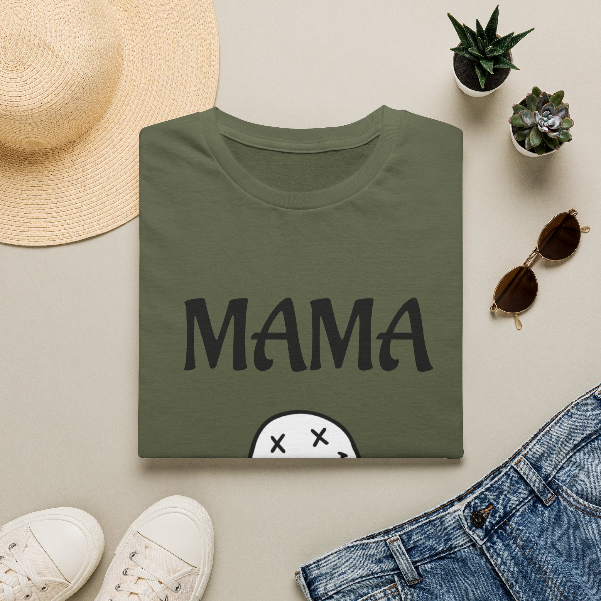 Mama Smiley Tee — Casual Graphic Mom T‑Shirt