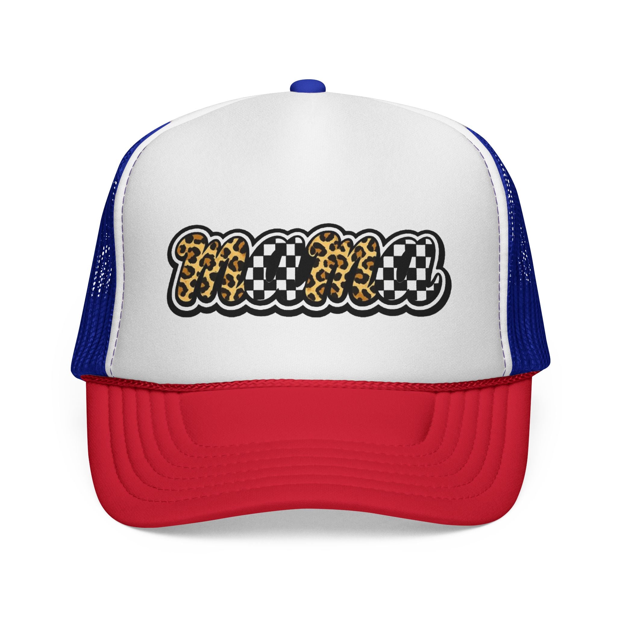 Trucker Cap — 'MAMMA' Leopard & Checker Patch Hat