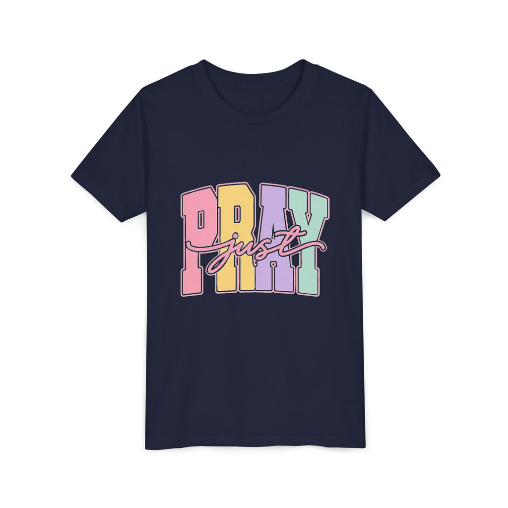 Youth Tee — "Just Pray" Pastel Graphic