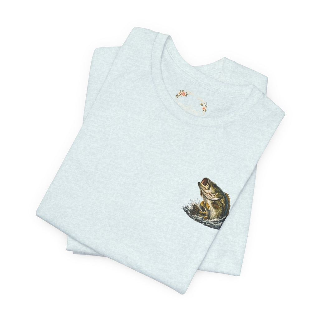 Fishing T-Shirt — "Wishin I Was Fishin" Vintage Bass Graphic