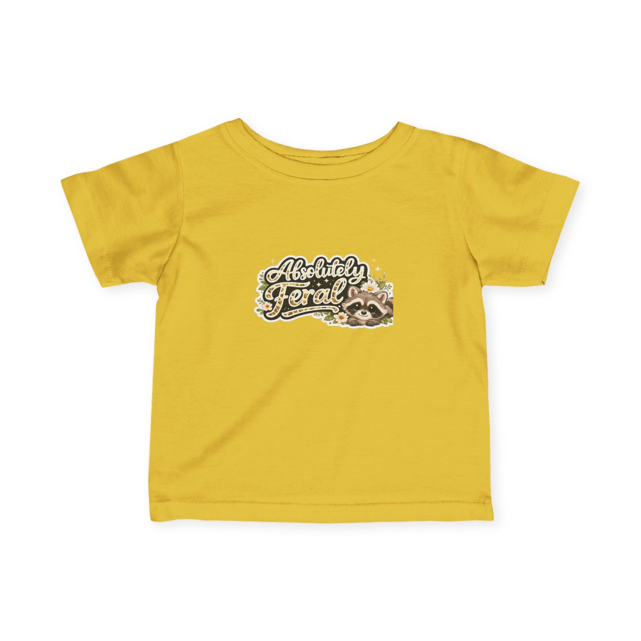 Infant Tee — "Absolutely Feral" Cute Raccoon Graphic