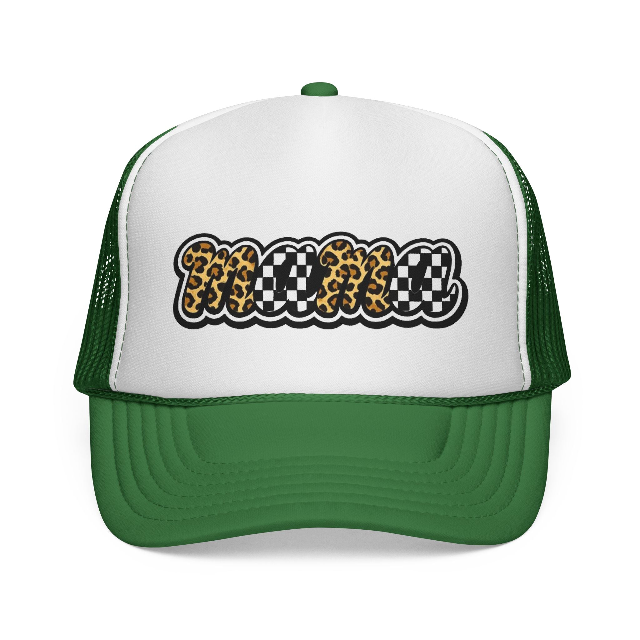 Trucker Cap — 'MAMMA' Leopard & Checker Patch Hat
