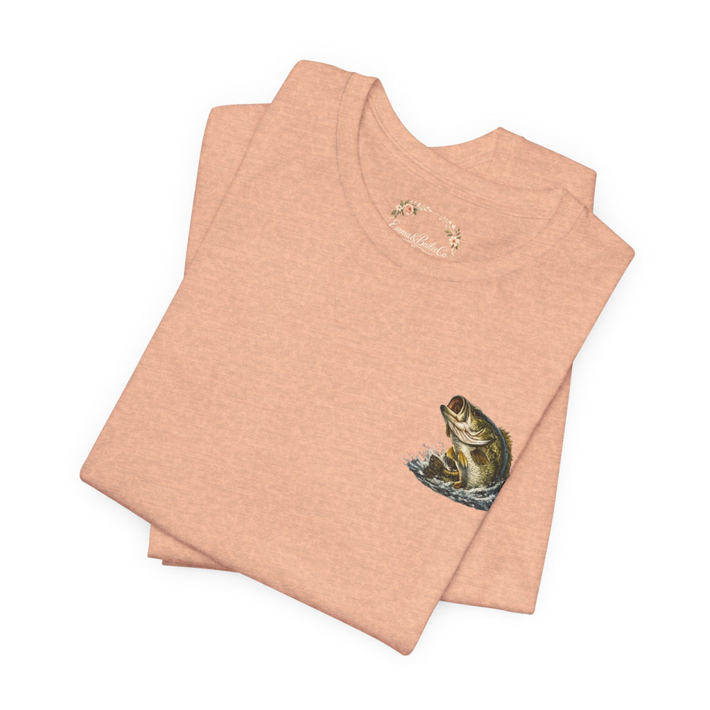 Fishing T-Shirt — "Wishin I Was Fishin" Vintage Bass Graphic