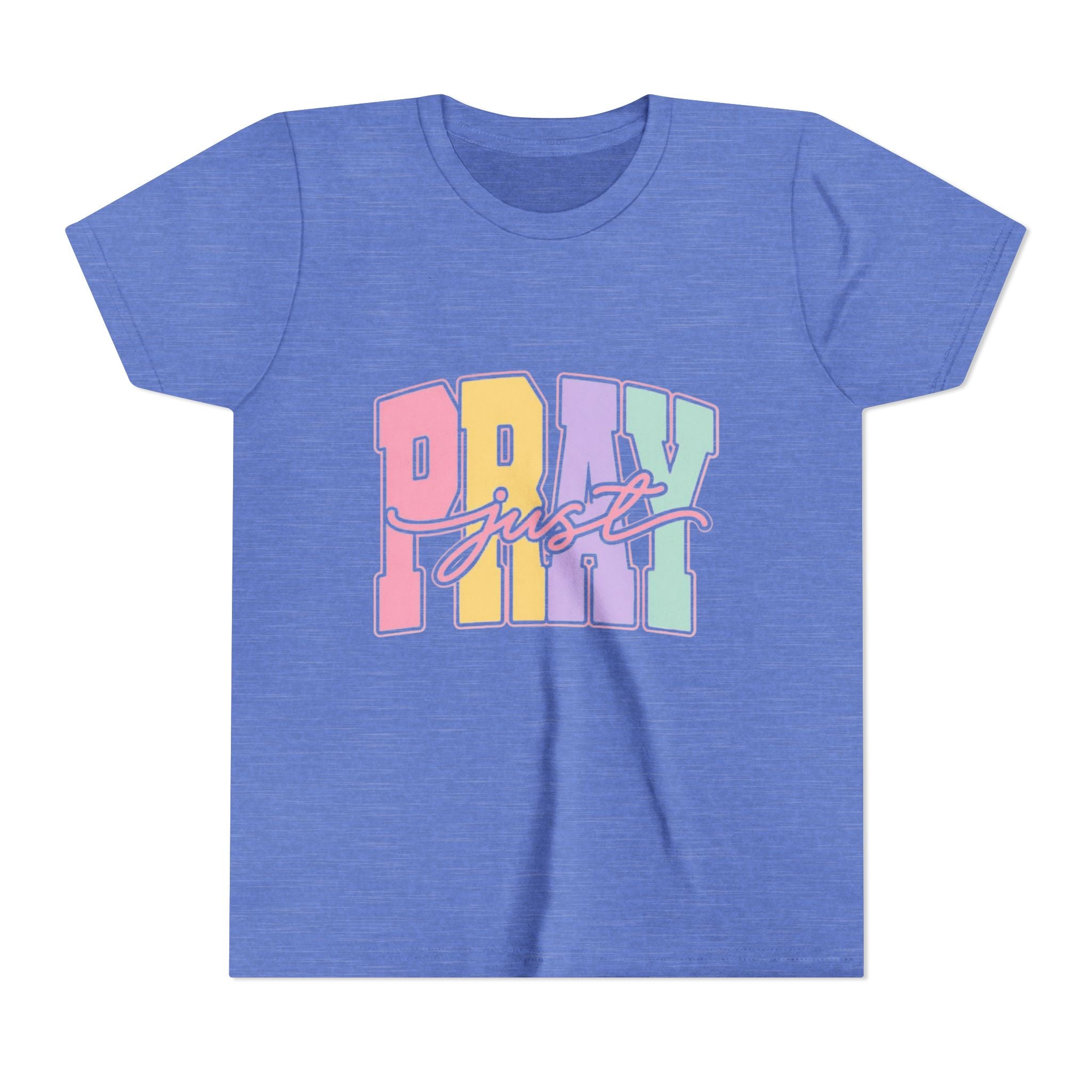 Youth Tee — "Just Pray" Pastel Graphic