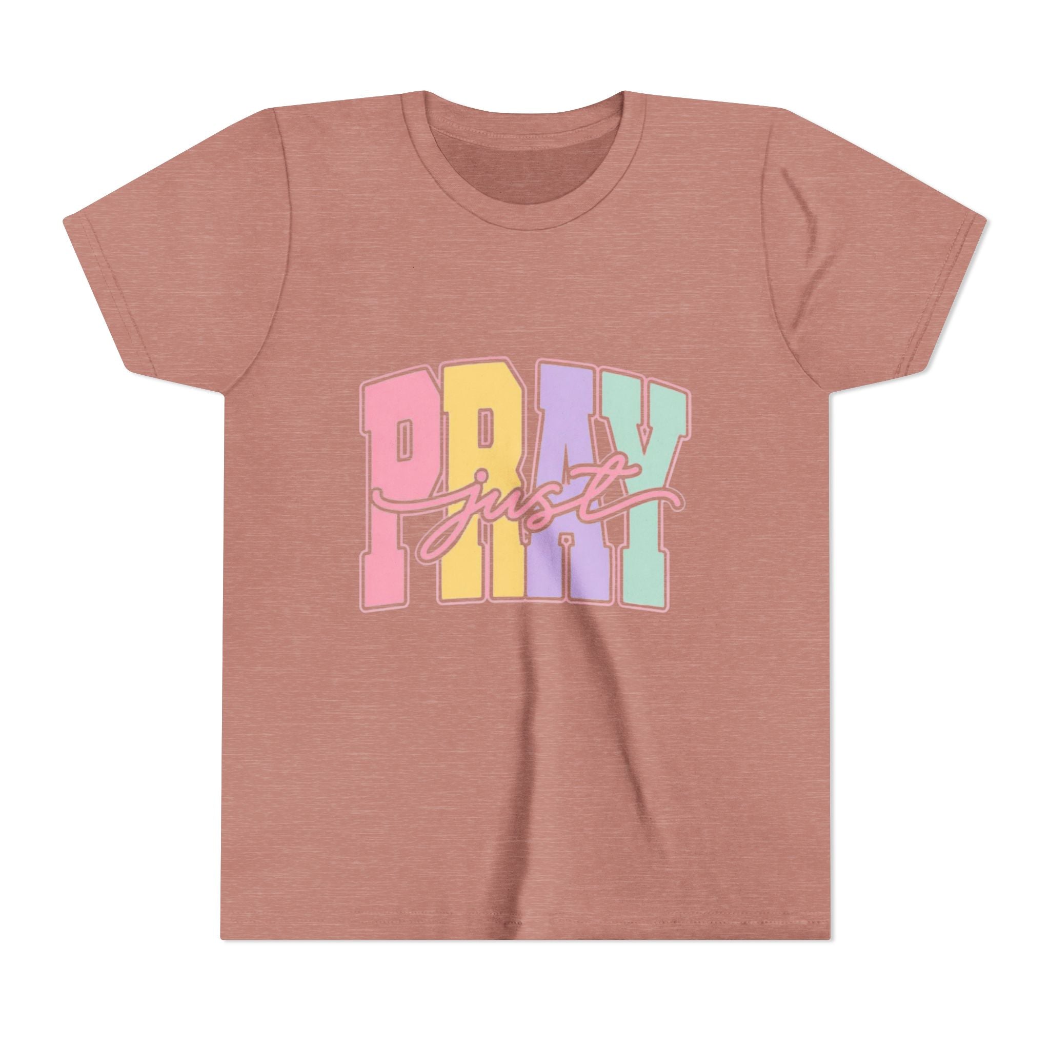 Youth Tee — "Just Pray" Pastel Graphic