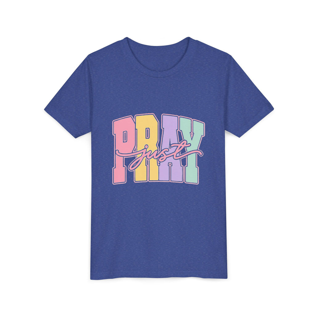 Youth Tee — "Just Pray" Pastel Graphic