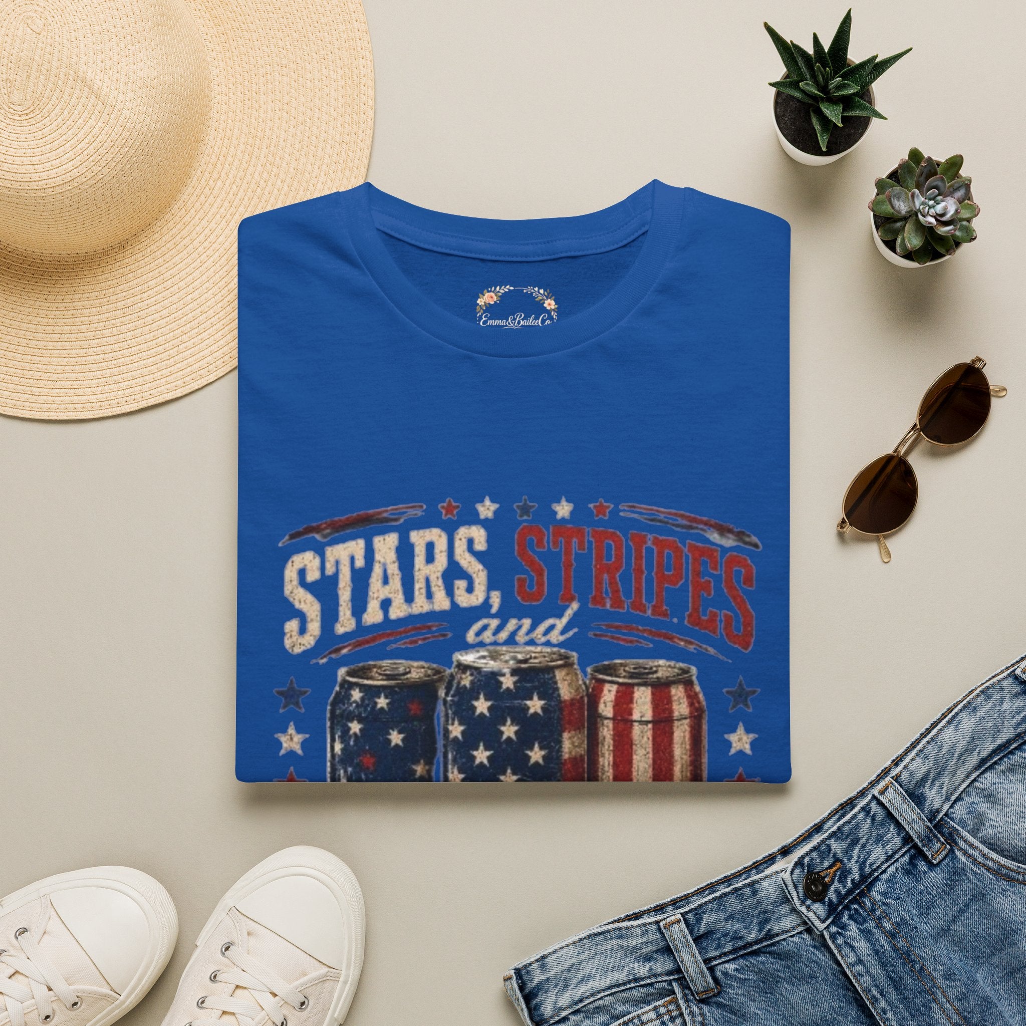 Stars, Stripes & Cold Ones T-Shirt — Vintage American Beer 1776 Tee