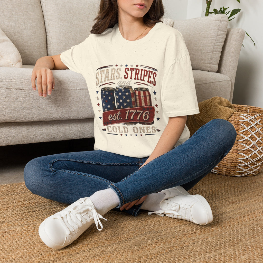 Stars, Stripes & Cold Ones T-Shirt — Vintage American Beer 1776 Tee