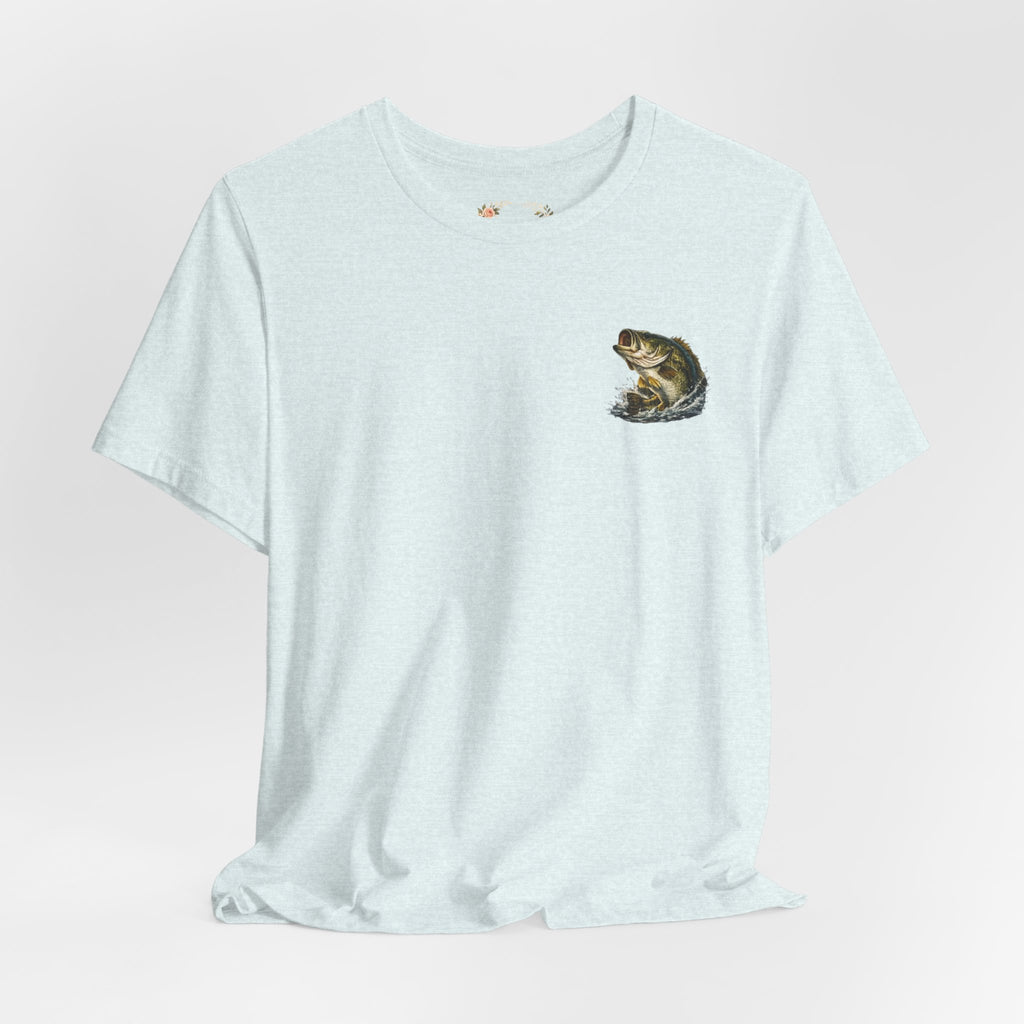 Fishing T-Shirt — "Wishin I Was Fishin" Vintage Bass Graphic