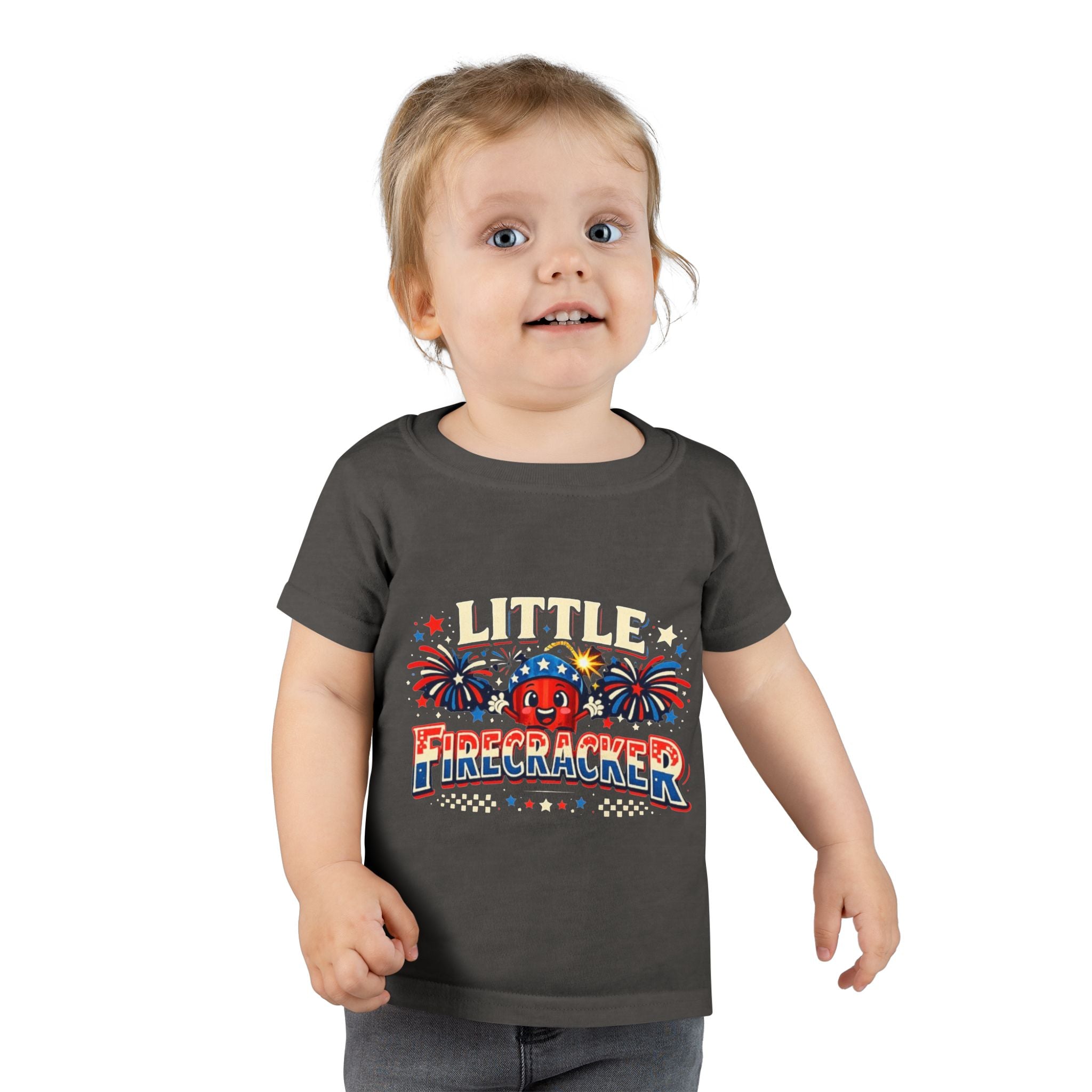 Little Firecracker Toddler T-Shirt – Patriotic 4th of July Shirt for Kids