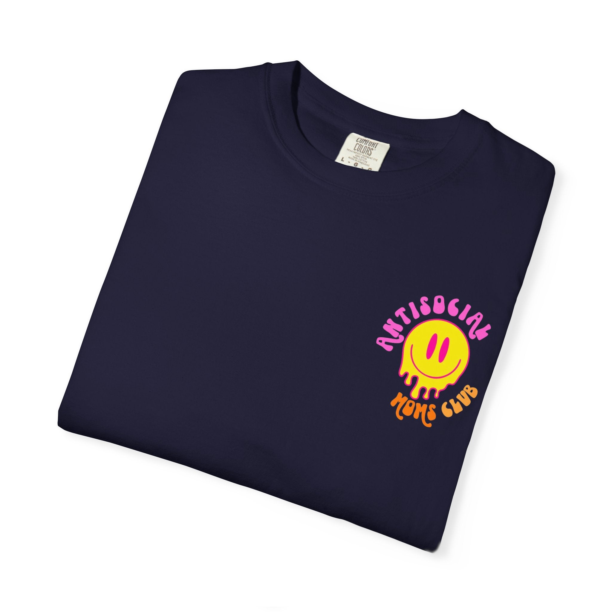 Anti Social Moms Club T-Shirt — Retro Smiley Graphic Tee for Cool Moms