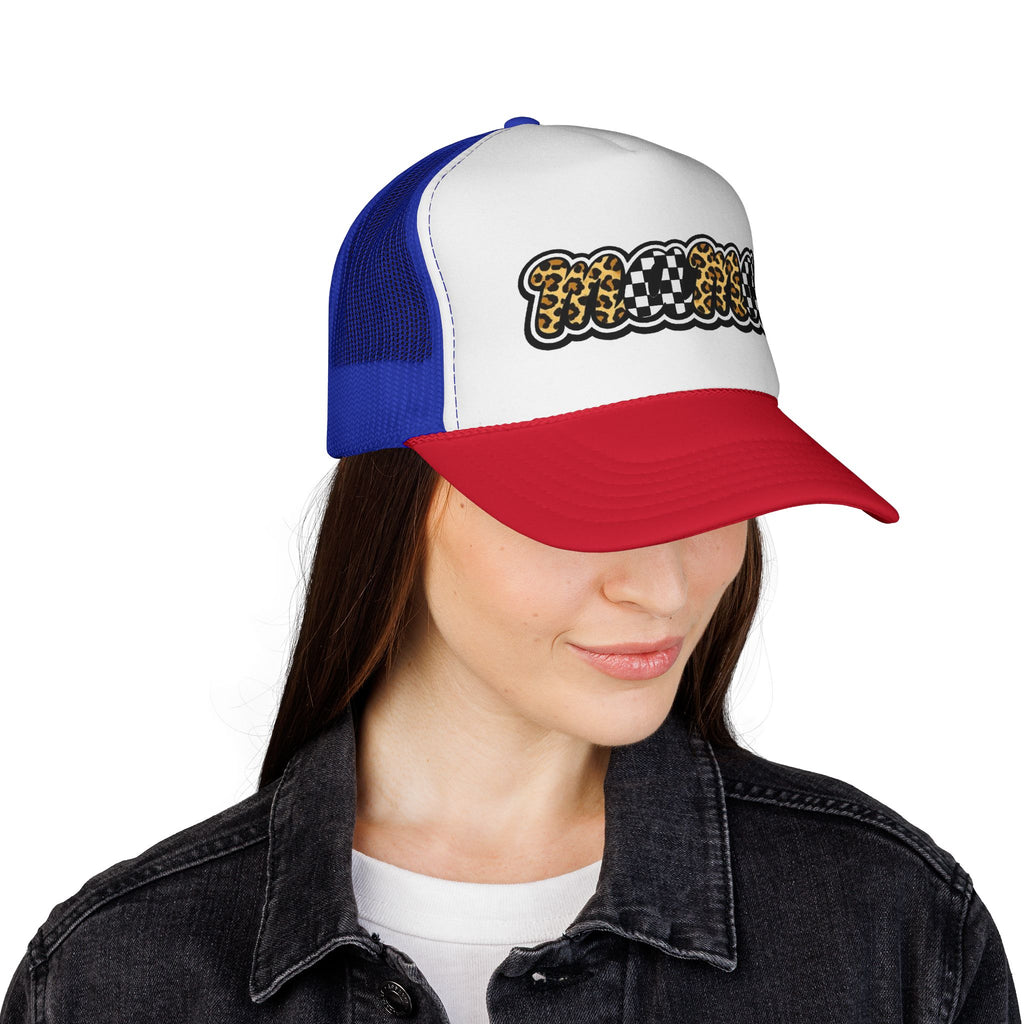 Trucker Cap — 'MAMMA' Leopard & Checker Patch Hat
