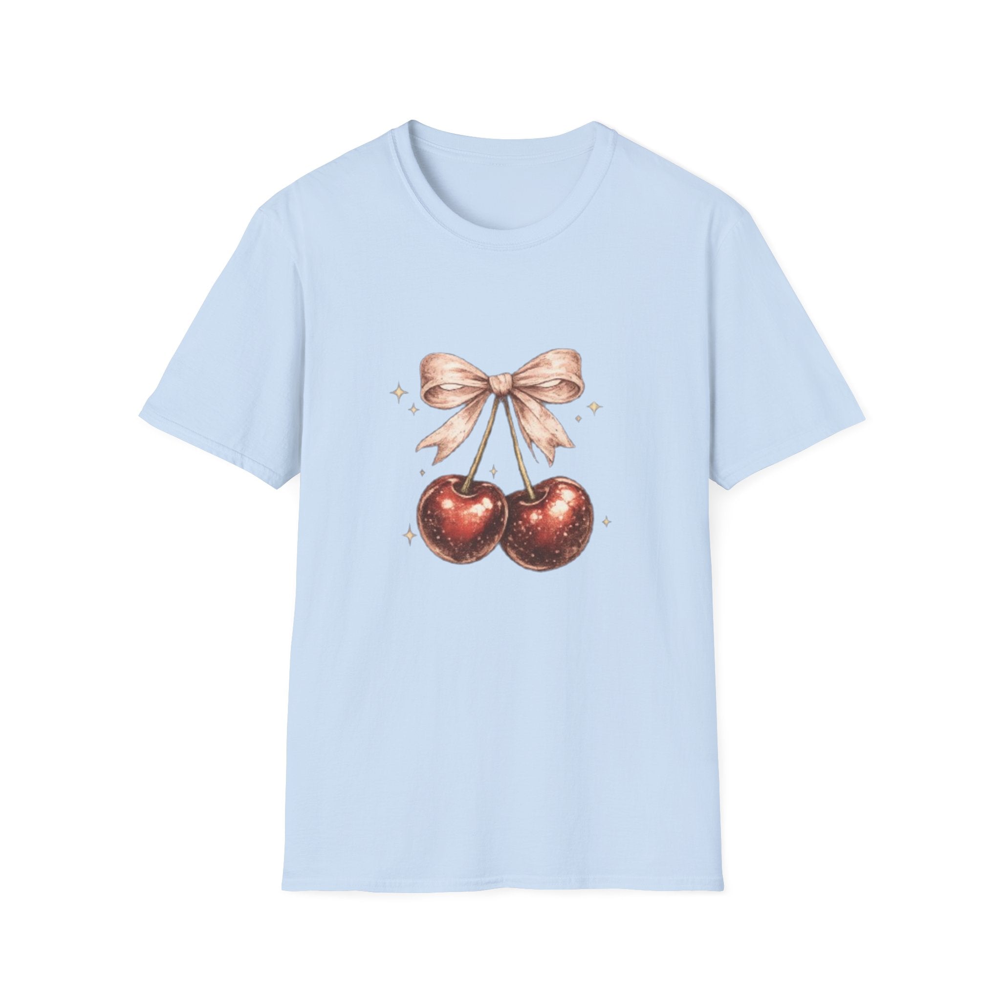 Cherry Bow T-Shirt — Cute Vintage Cherries Graphic