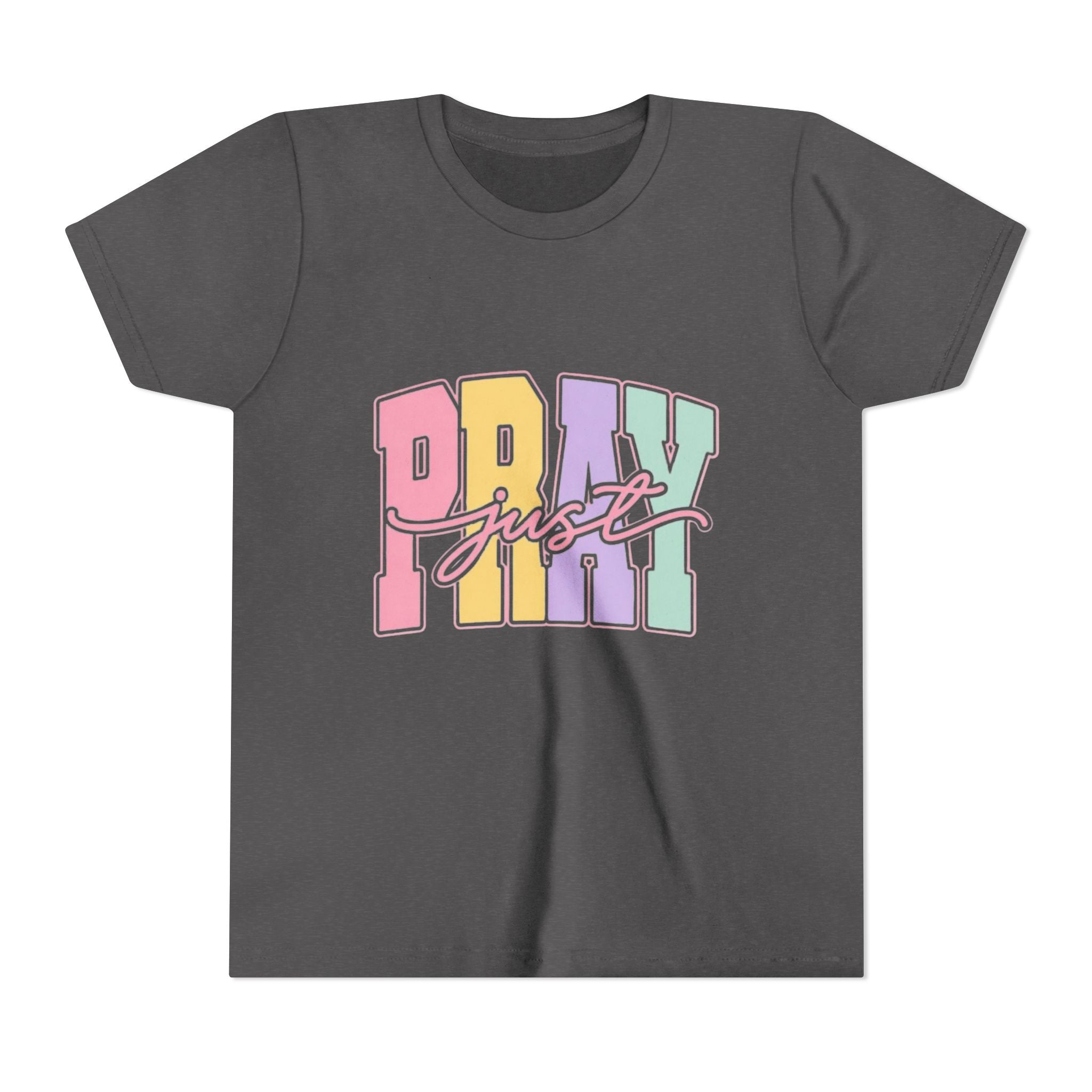 Youth Tee — "Just Pray" Pastel Graphic