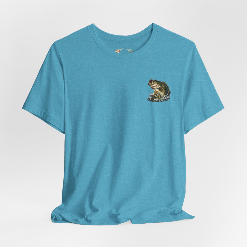 Fishing T-Shirt — "Wishin I Was Fishin" Vintage Bass Graphic