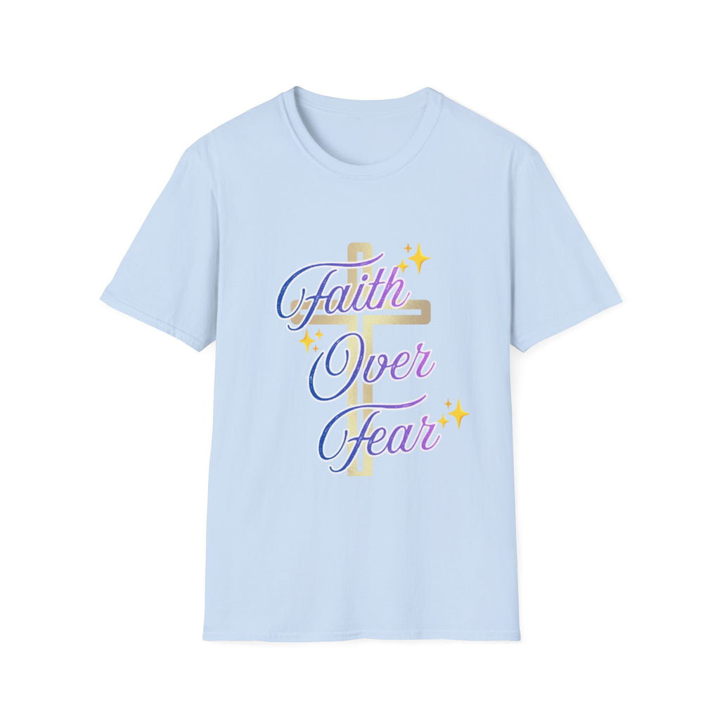 Faith Over Fear T-Shirt — Inspirational Christian Cross Tee