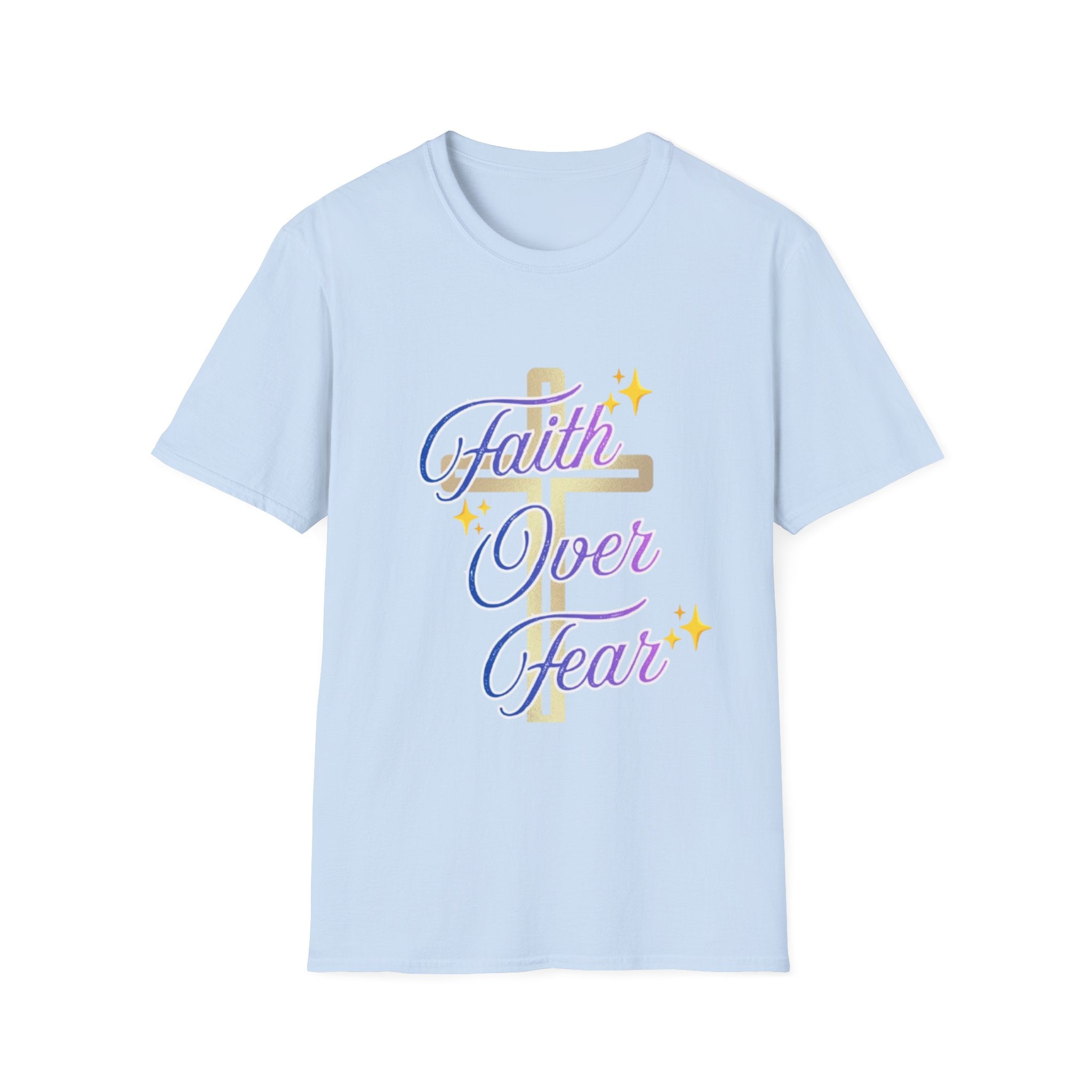 Faith Over Fear T-Shirt — Inspirational Christian Cross Tee