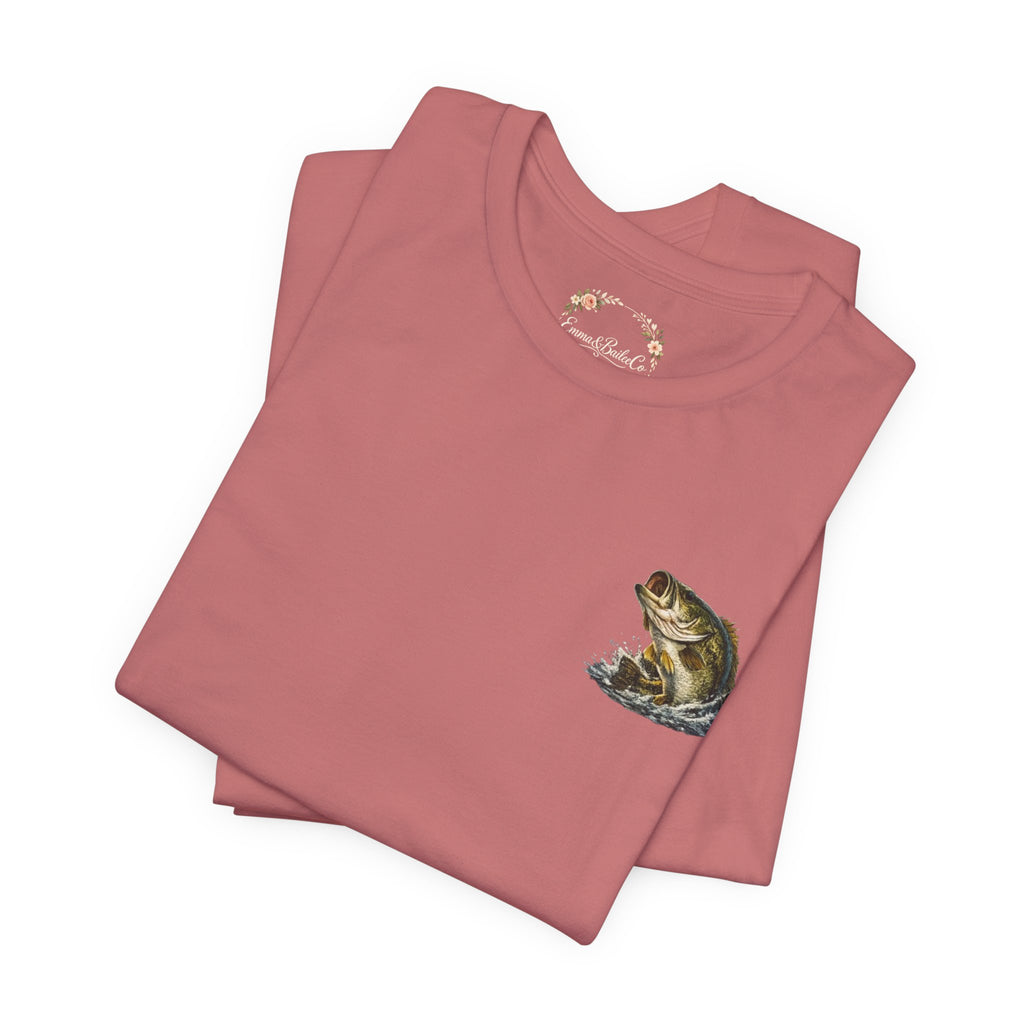 Fishing T-Shirt — "Wishin I Was Fishin" Vintage Bass Graphic