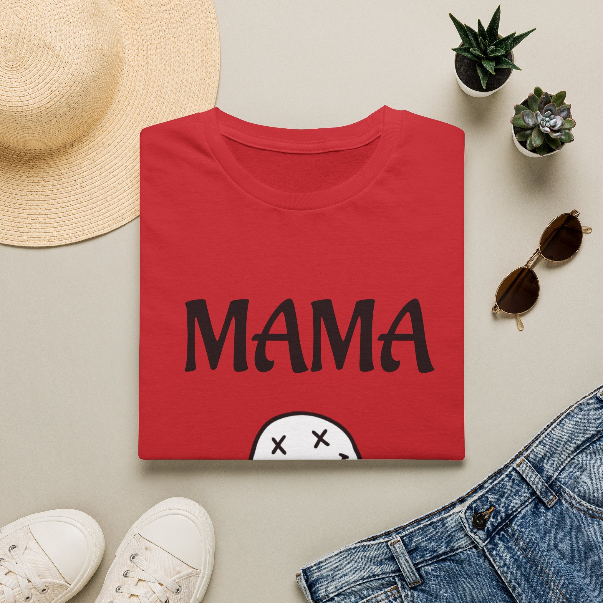 Mama Smiley Tee — Casual Graphic Mom T‑Shirt