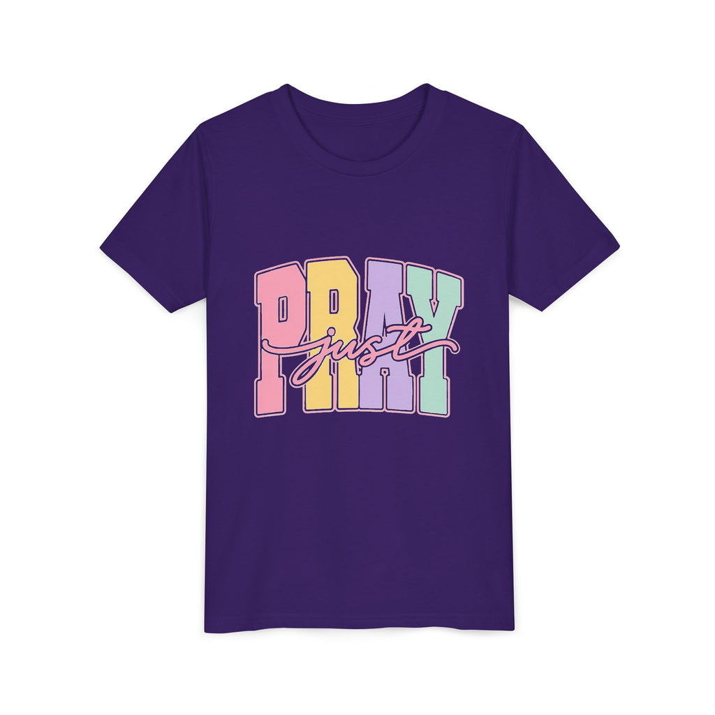 Youth Tee — "Just Pray" Pastel Graphic