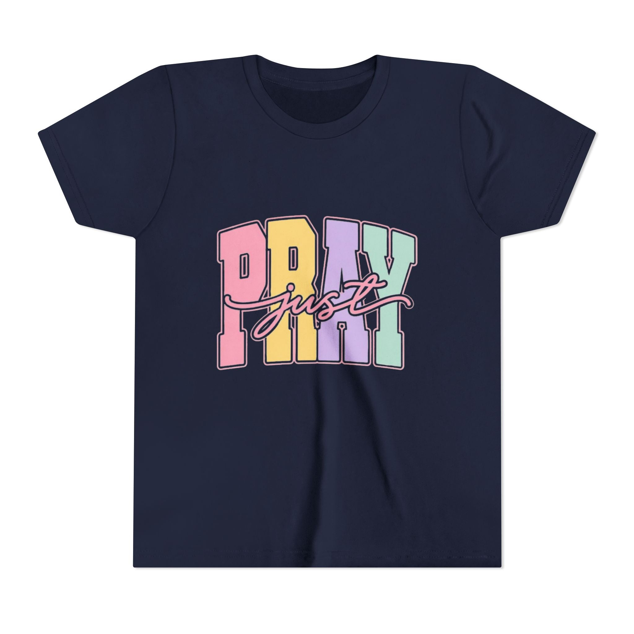 Youth Tee — "Just Pray" Pastel Graphic