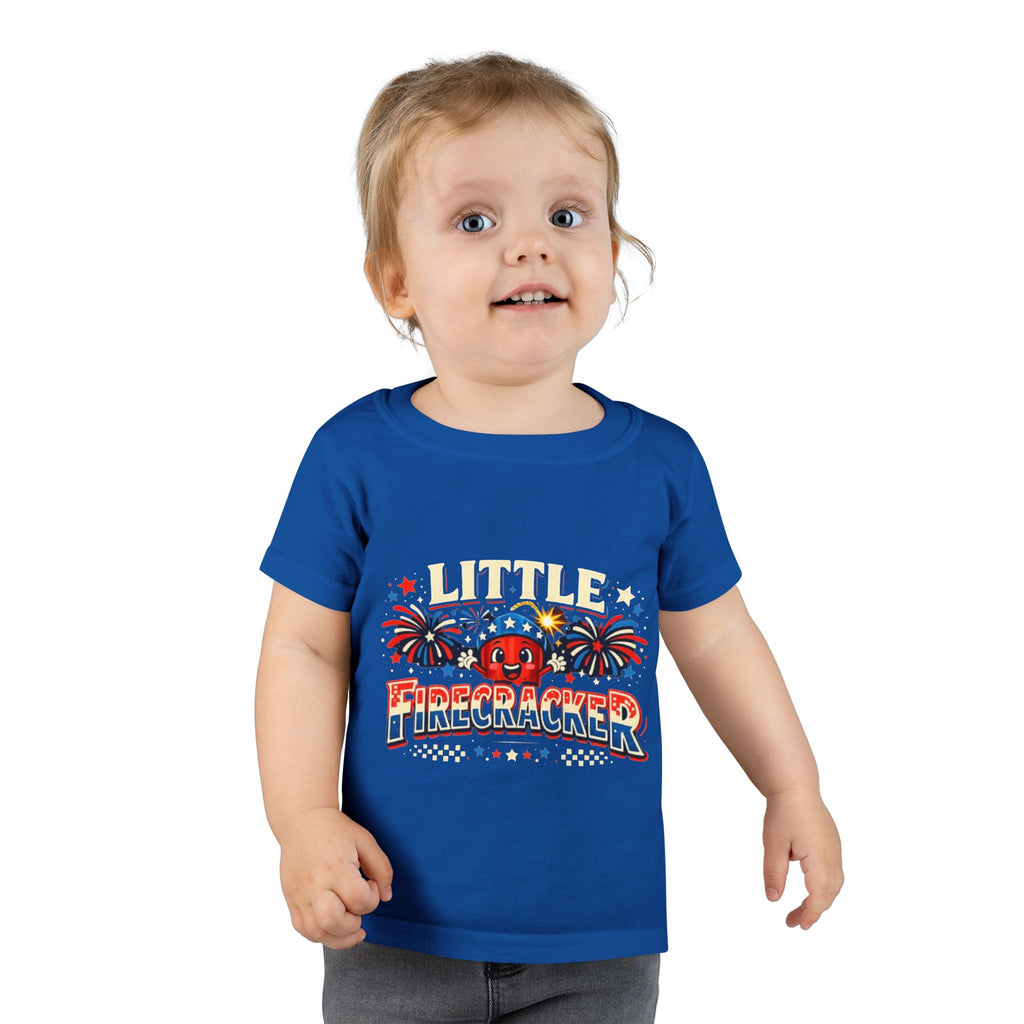 Little Firecracker Toddler T-Shirt – Patriotic 4th of July Shirt for Kids