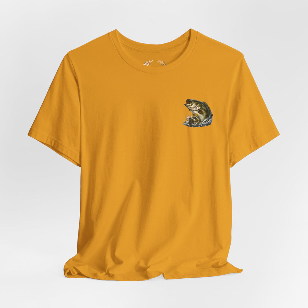 Fishing T-Shirt — "Wishin I Was Fishin" Vintage Bass Graphic
