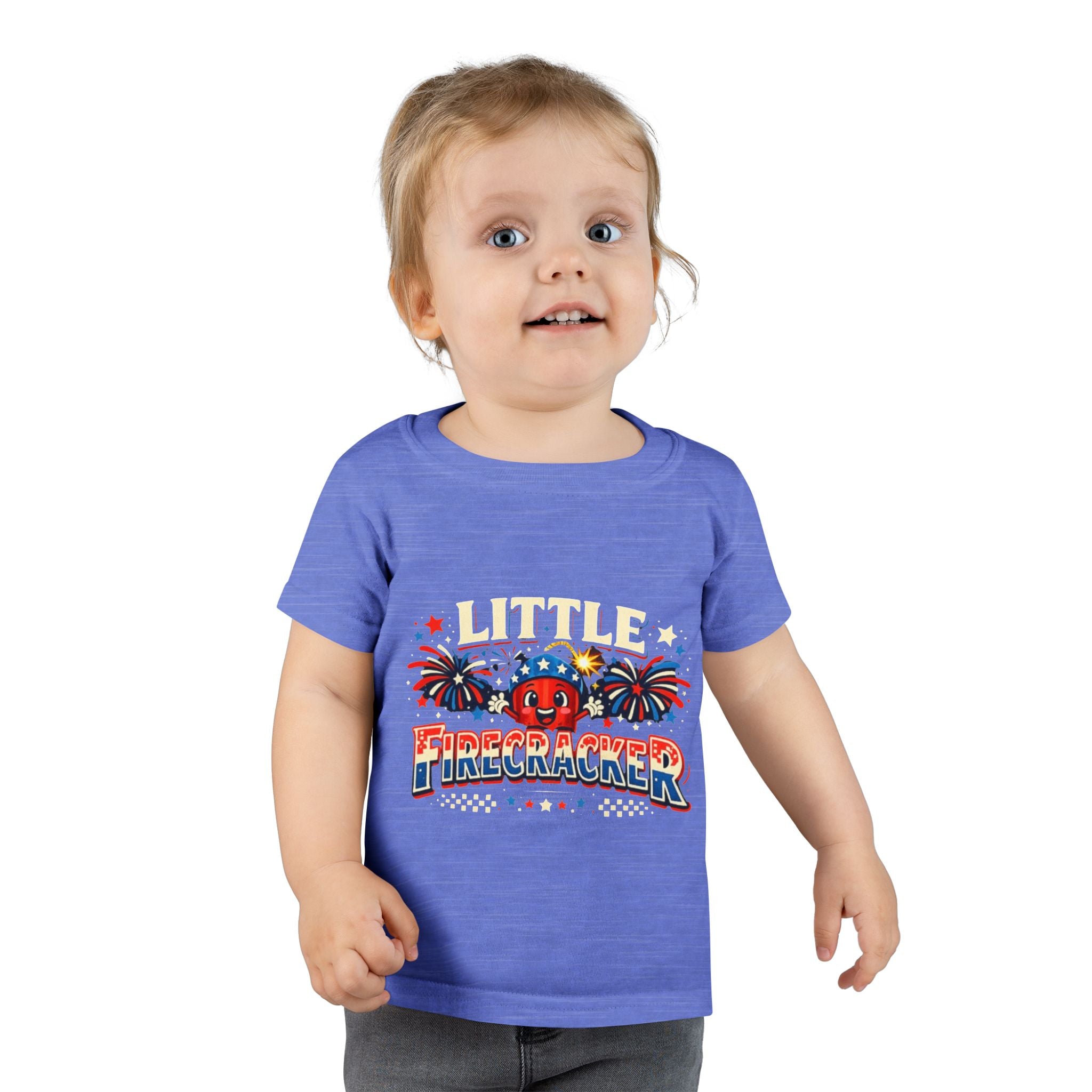 Little Firecracker Toddler T-Shirt – Patriotic 4th of July Shirt for Kids
