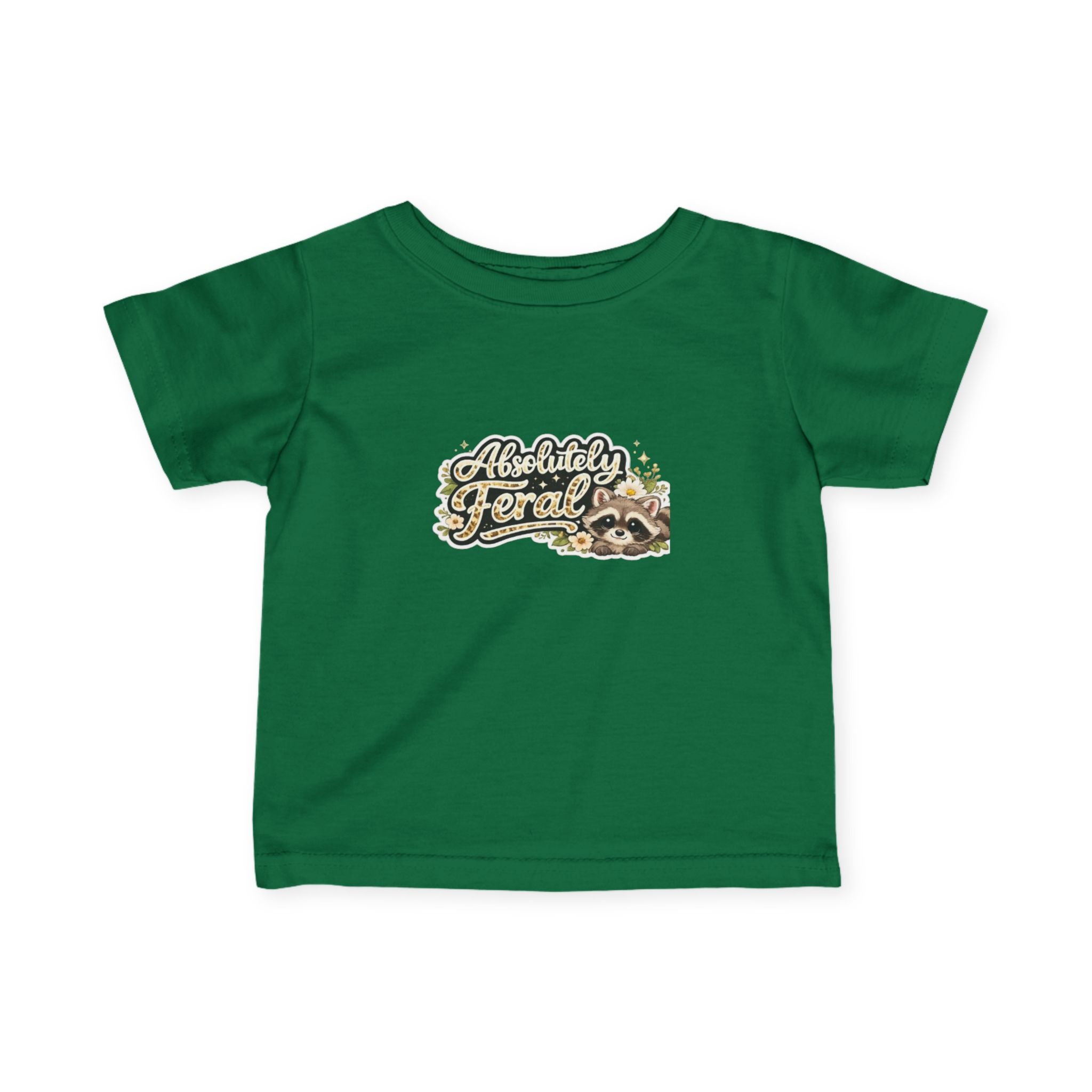 Infant Tee — "Absolutely Feral" Cute Raccoon Graphic