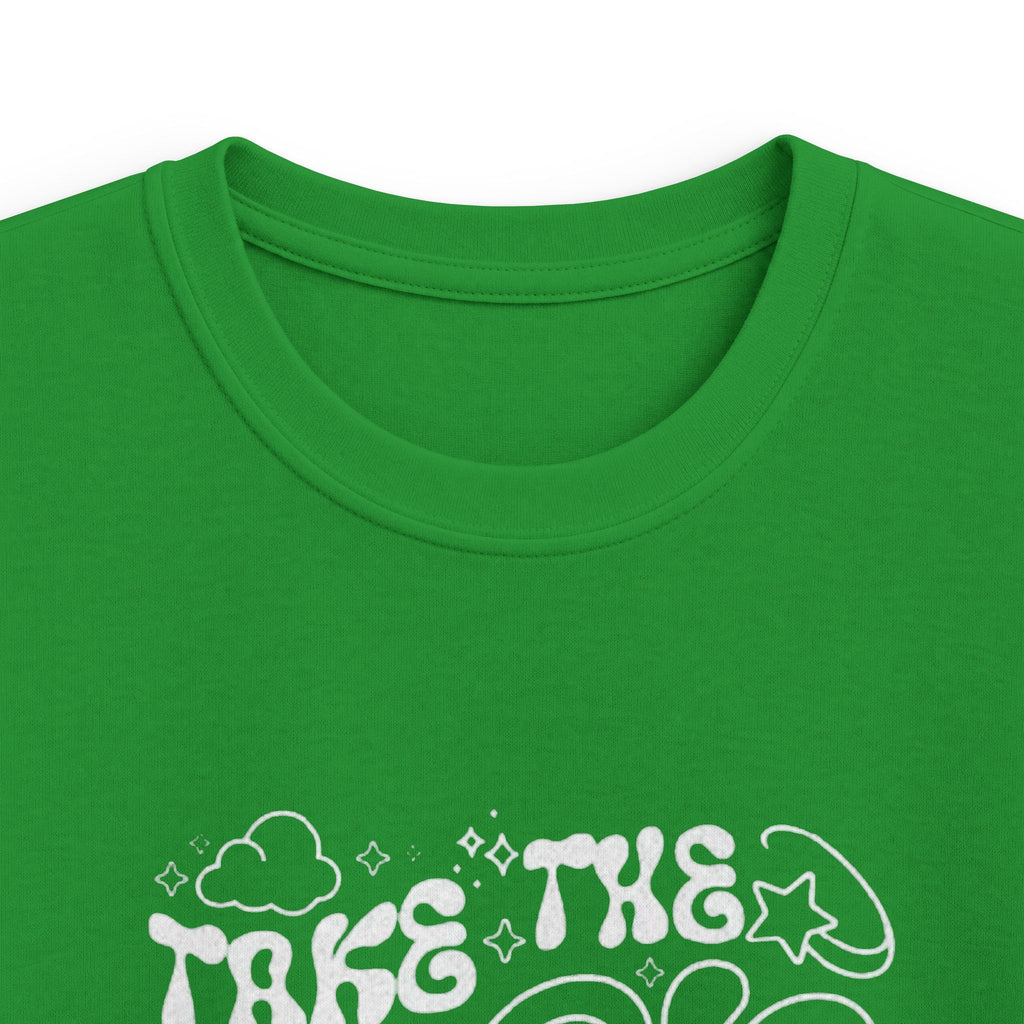Kids Tee — "Take the Risk or Love the Chance" Retro Script